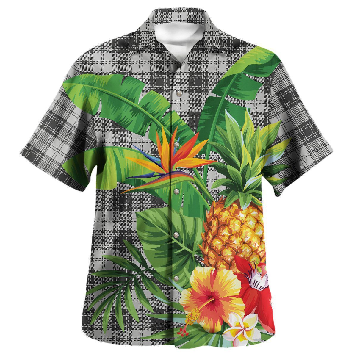 Douglas Grey Modern Tartan Aloha Shirt version 2