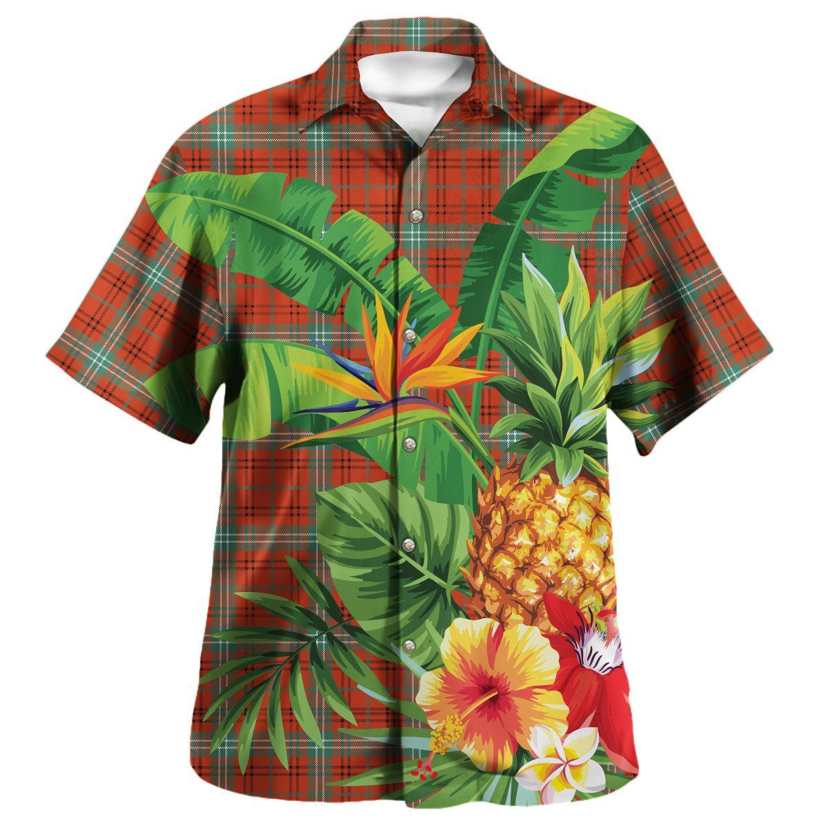 Morrison Red Ancient Tartan Aloha Shirt version 2