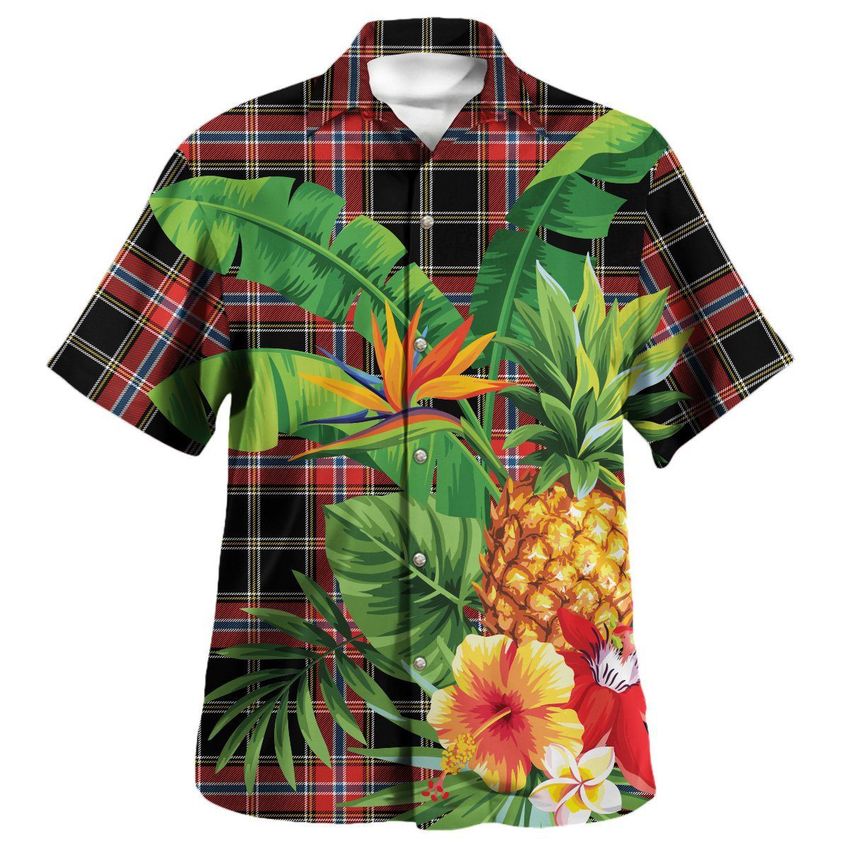 Norwegian Night Tartan Aloha Shirt version 2
