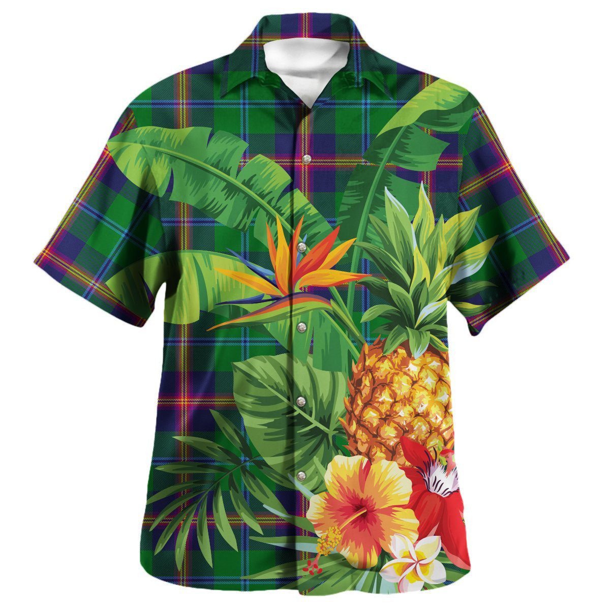 Young Modern Tartan Aloha Shirt version 2