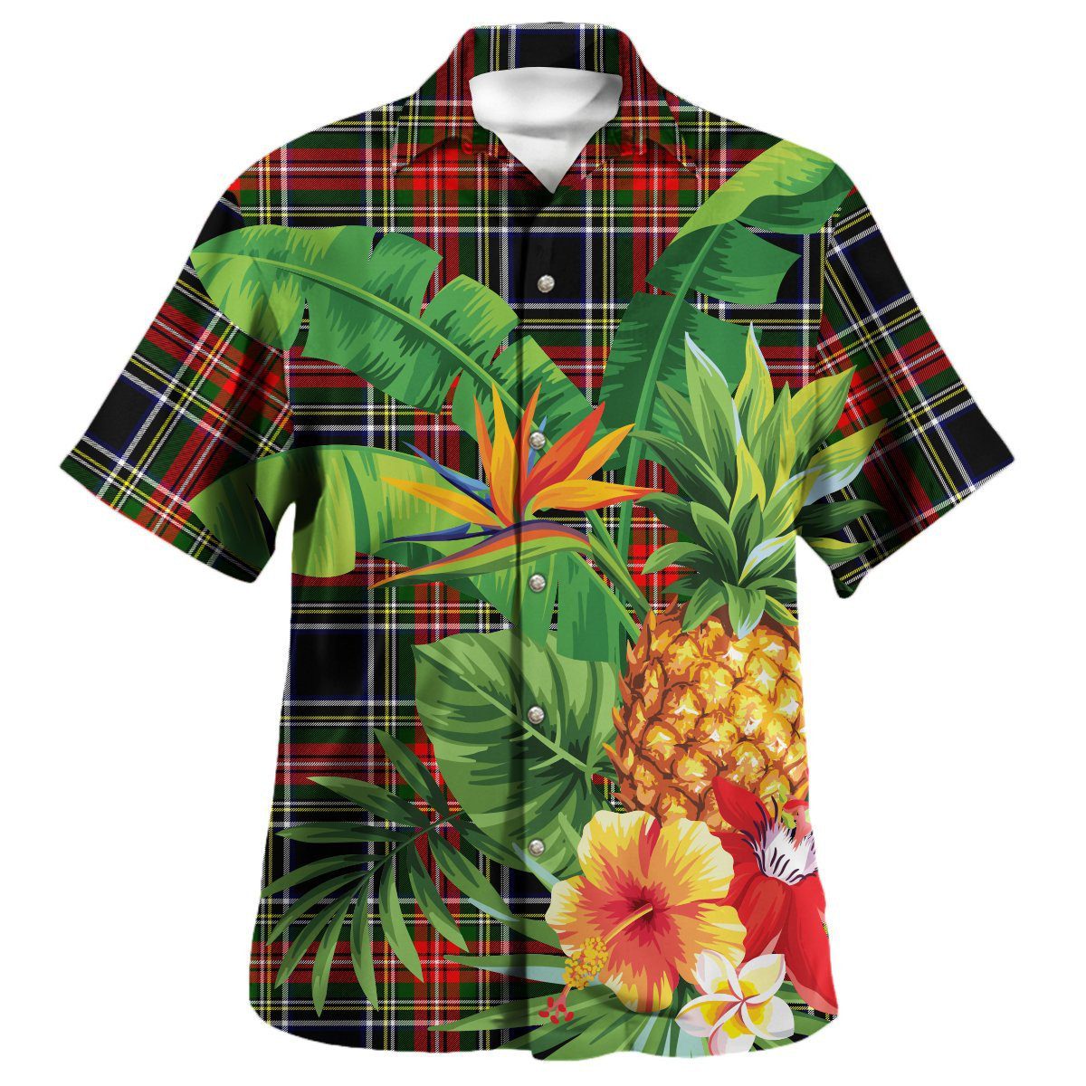 Stewart Black Tartan Aloha Shirt version 2