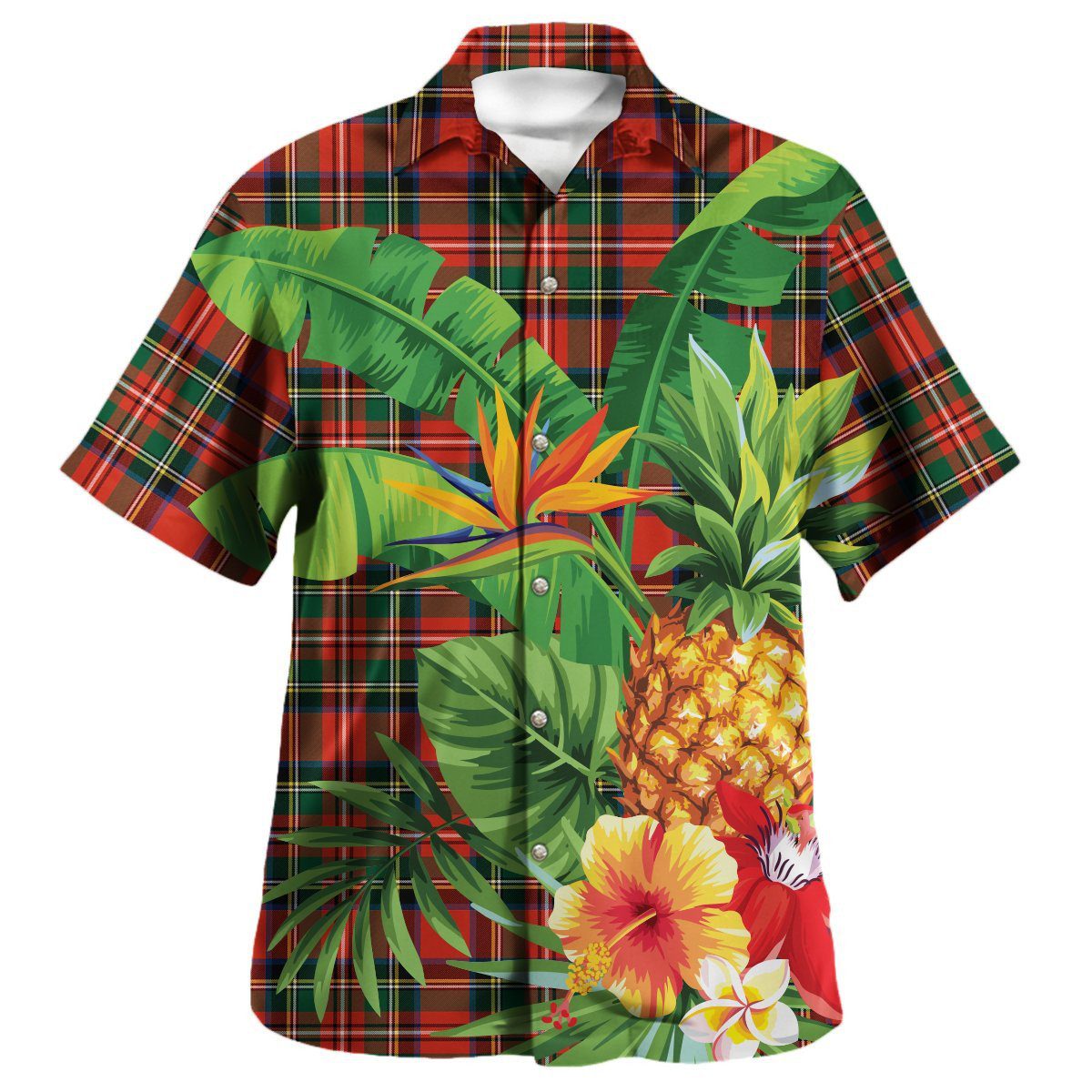 Stewart Royal Modern Tartan Aloha Shirt version 2