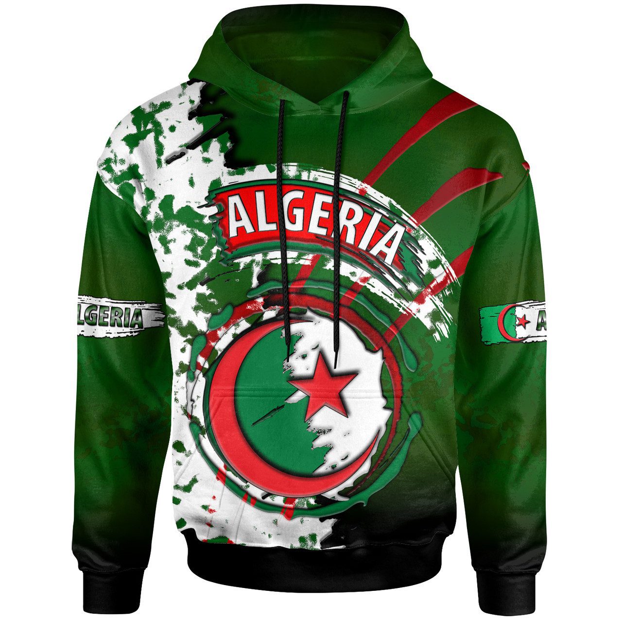 Algeria Hoodie – Custom Algeria Independence Day Algeria Flag Style Hoodie