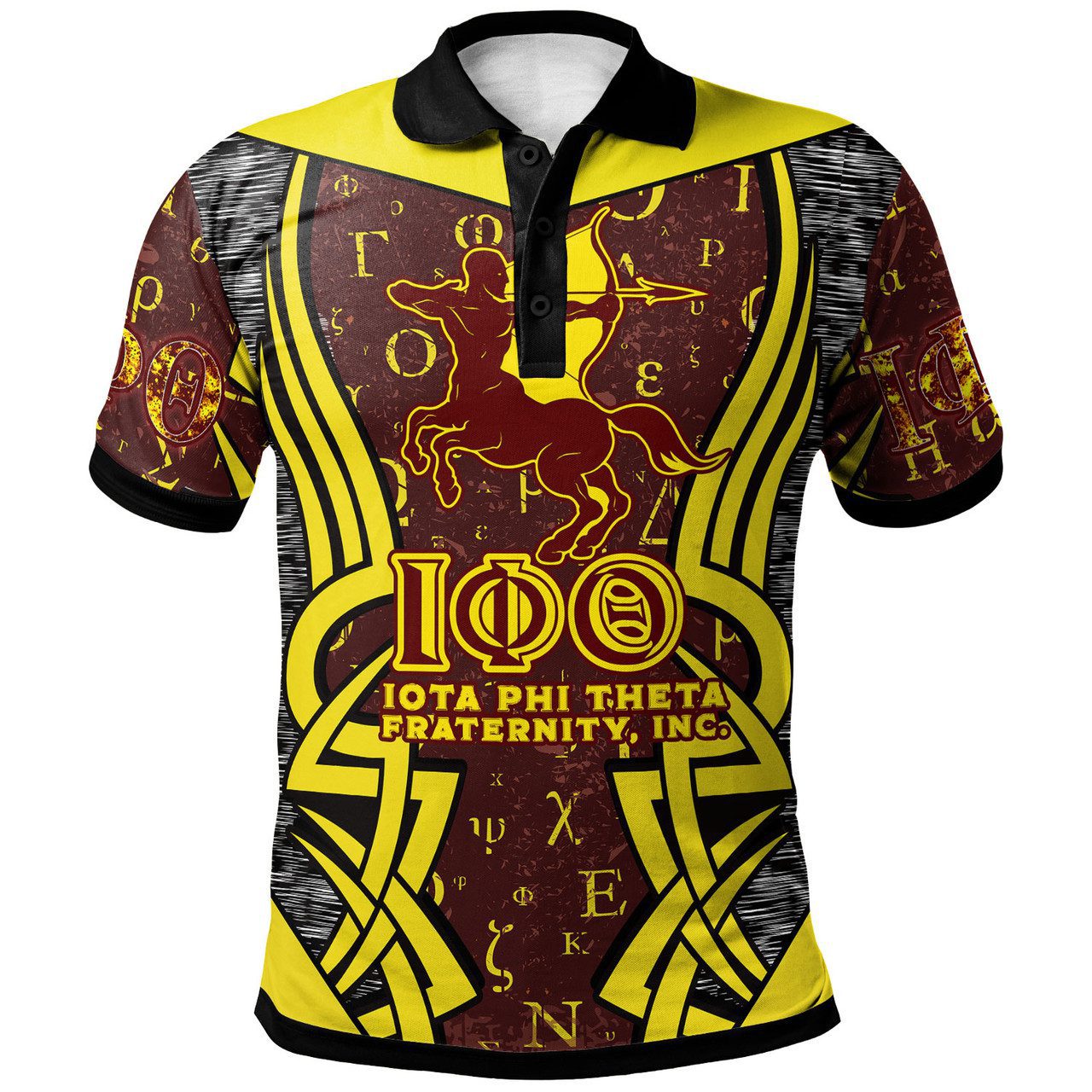 Iota Phi Theta Custom Polo Shirt – Iota Phi Theta Fraternity Centaur Greek Alphabet Polo Shirt