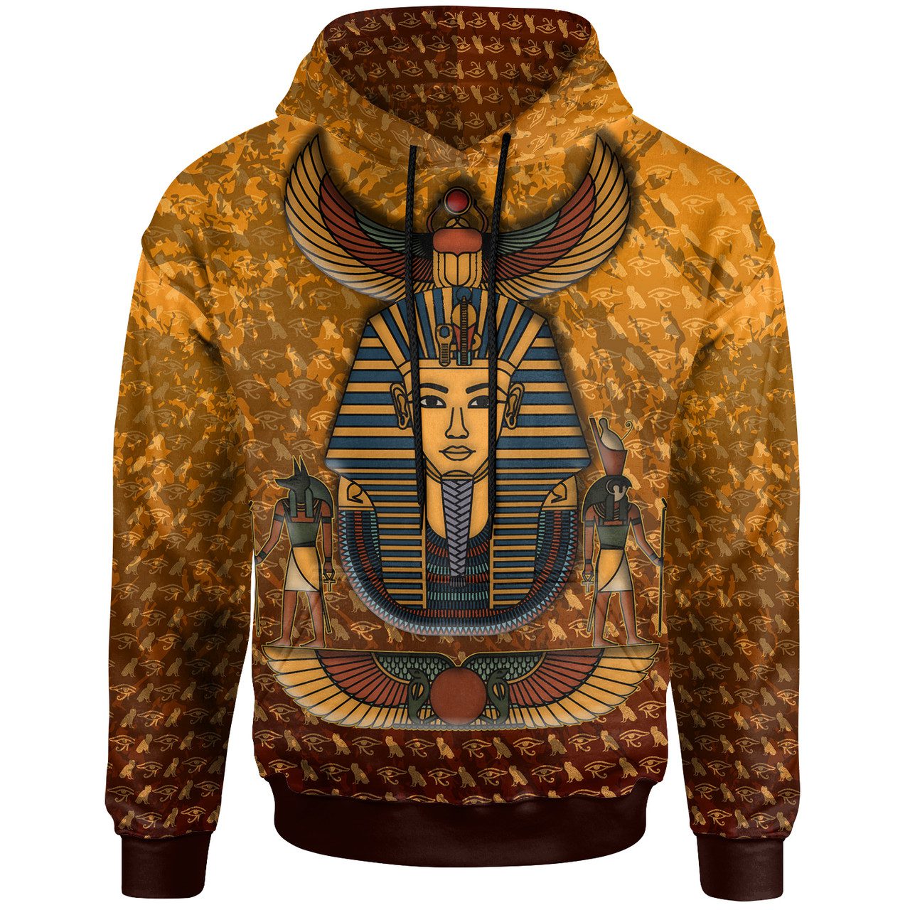 Egyptian Hoodie – Custom Pharaon Anubis And Horus Egyptian Pattern