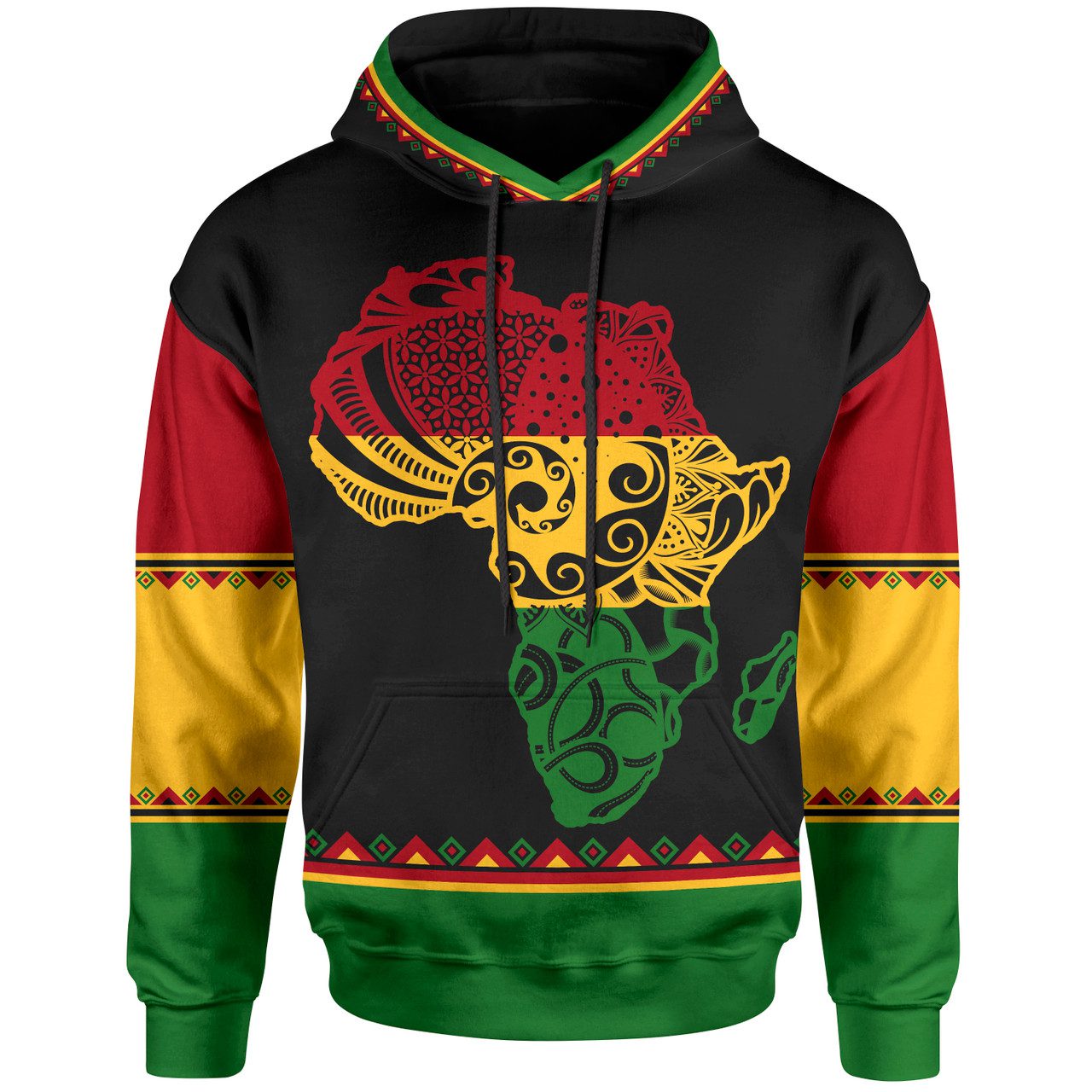 Black History Hoodie – Custom Reggae African Patterns Hoodie