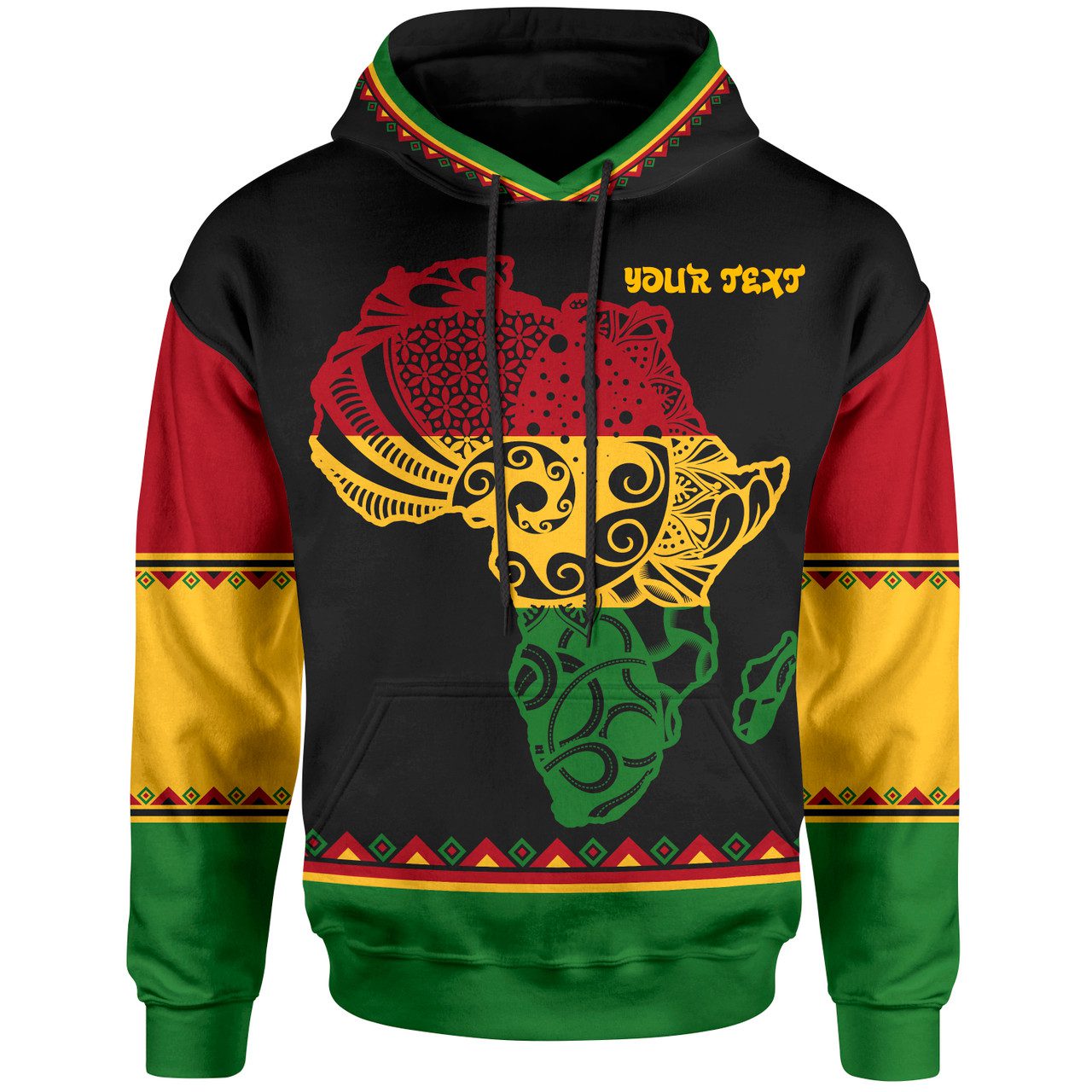 Black History Hoodie – Custom Reggae African Patterns Hoodie