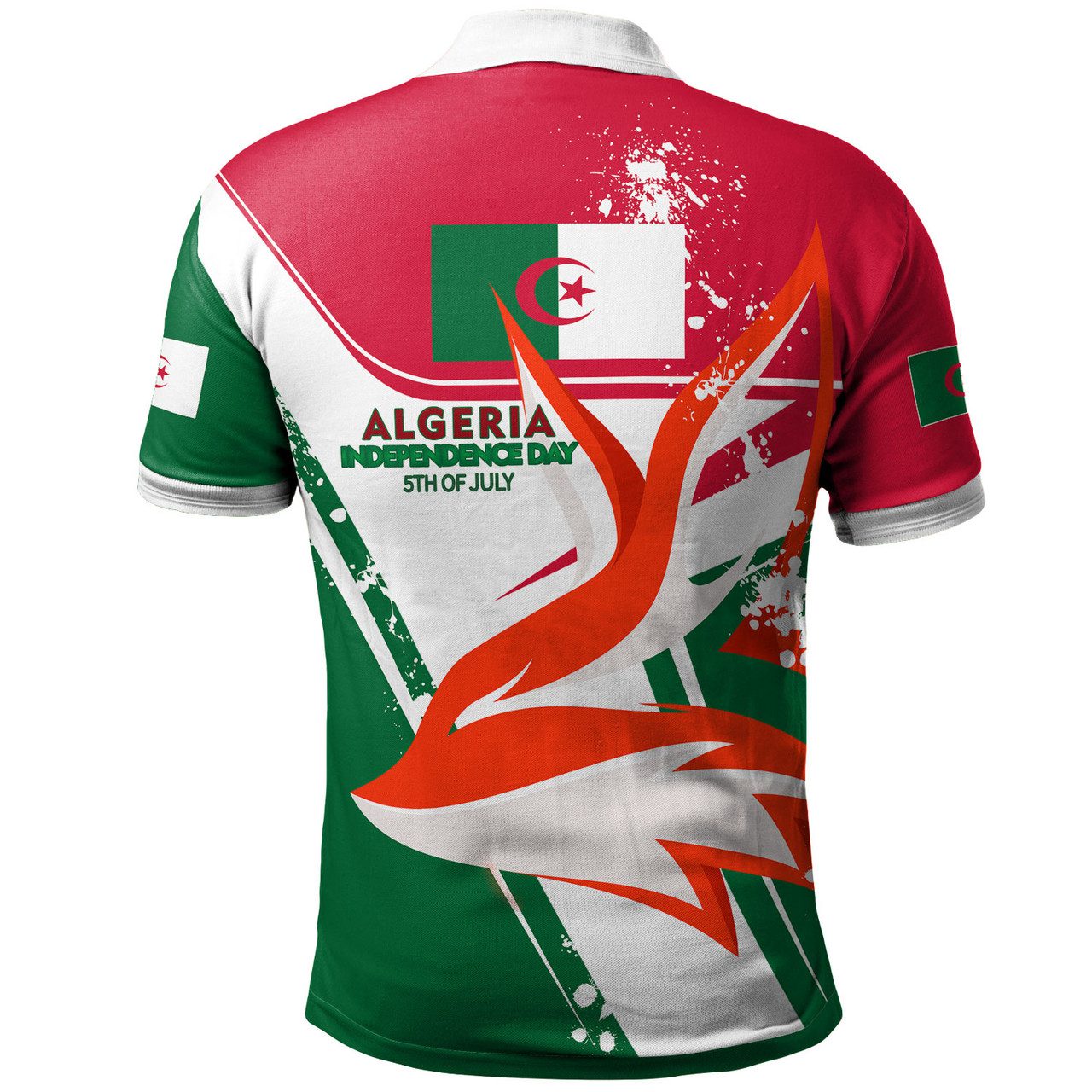Algeria Polo Shirt – Custom Algeria Independence Day With Fennec Fox Splash Style Polo Shirt