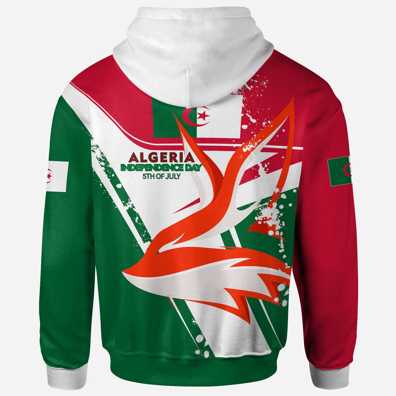 Algeria Hoodie – Custom Algeria Independence Day With Fennec Fox Splash Style Hoodie