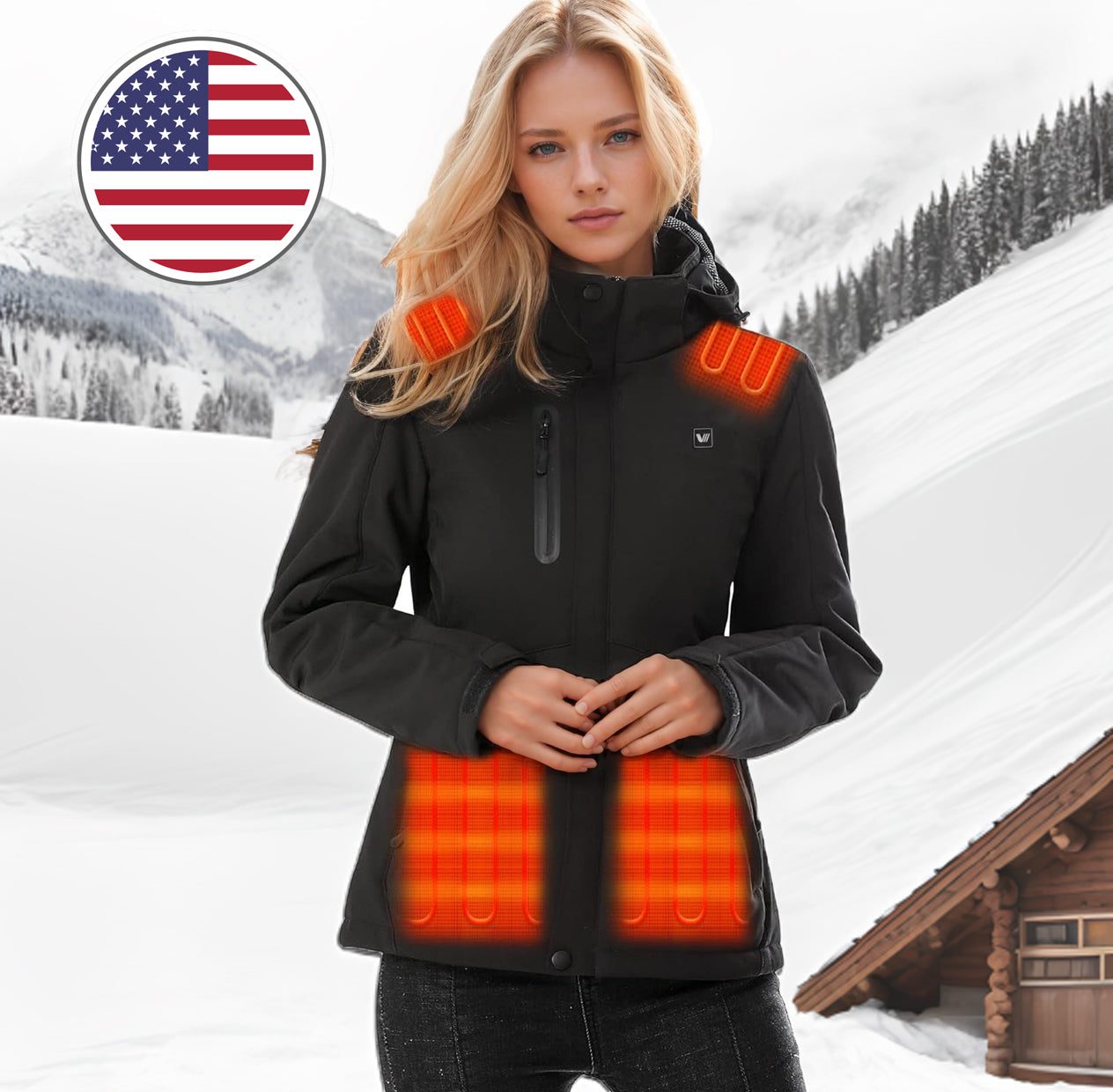 Winter Invincible Women’S Heated Jacket with Battery, Windproof Insulated Coat