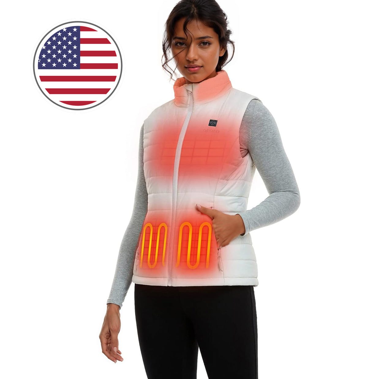 Women’S Lightweight Heated Vest with Battery Pack