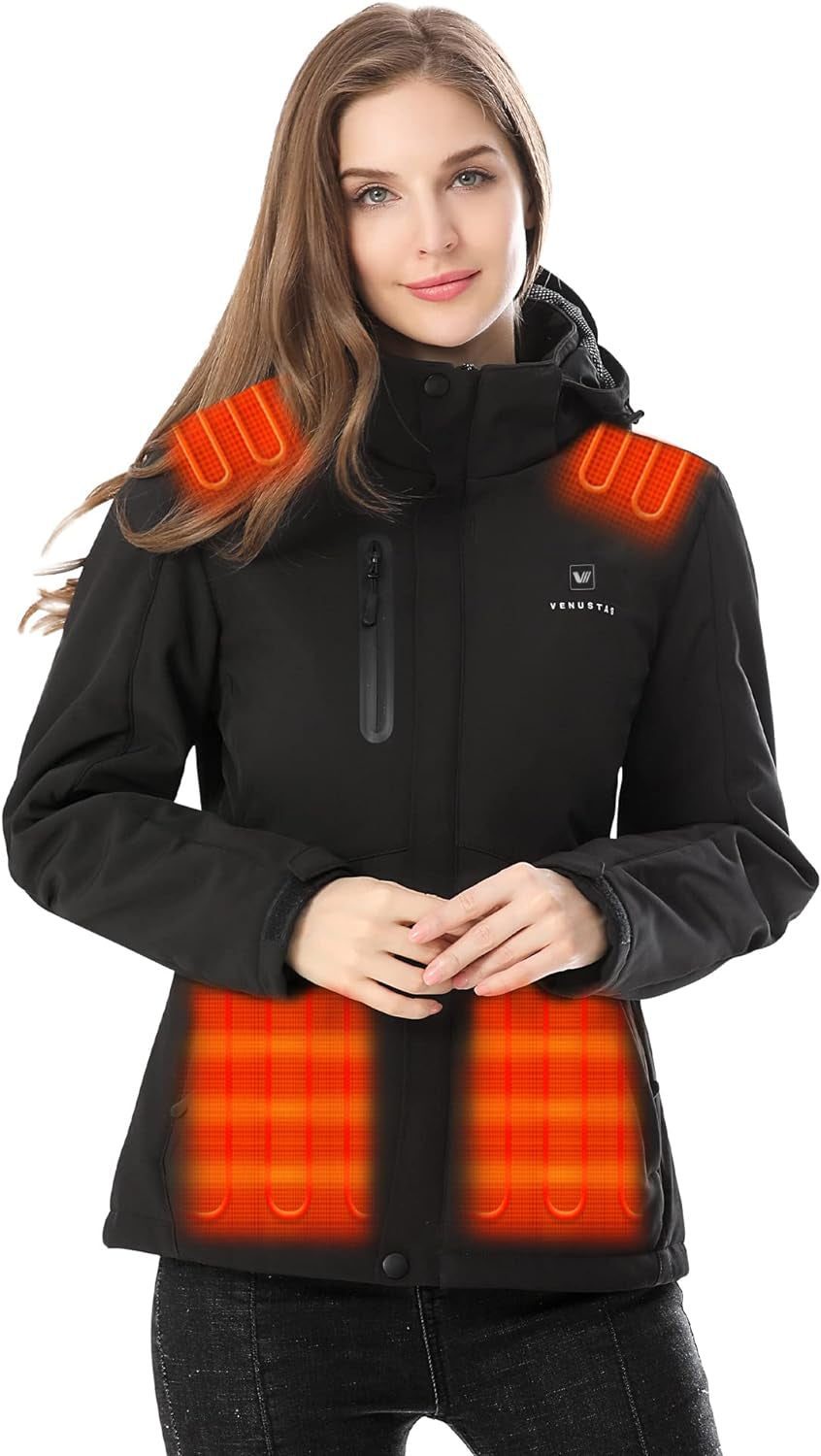 Winter Invincible Women’S Heated Jacket with Battery, Windproof Insulated Coat