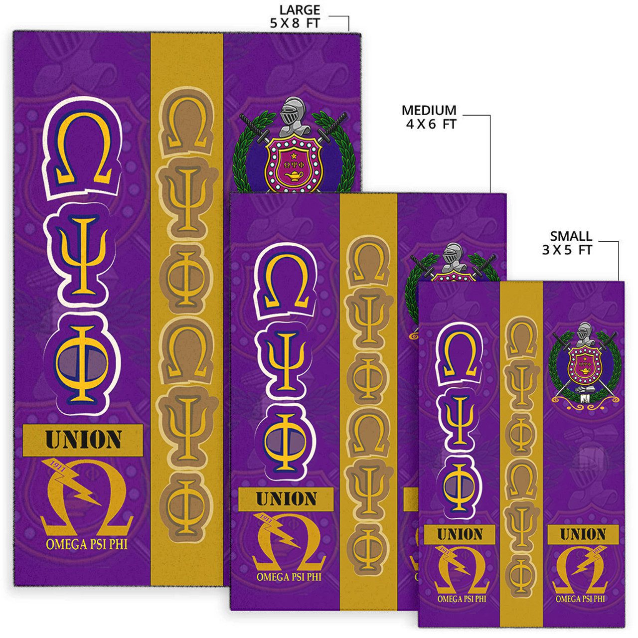 Omega Psi Phi Area Rug – Fraternity Pride Style Area Rug