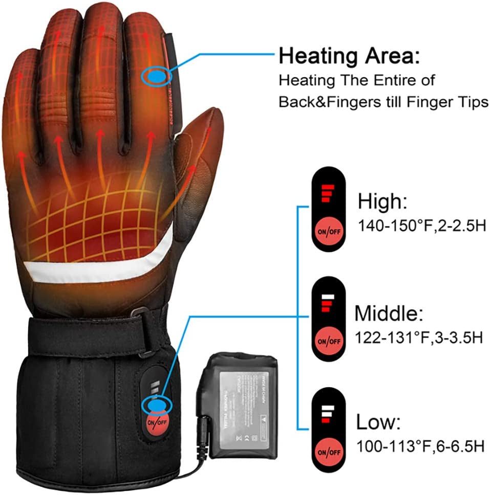 Winter Heated Motorcycle Gloves – Electric Rechargeable Battery-Powered Gloves Unisex, Waterproof