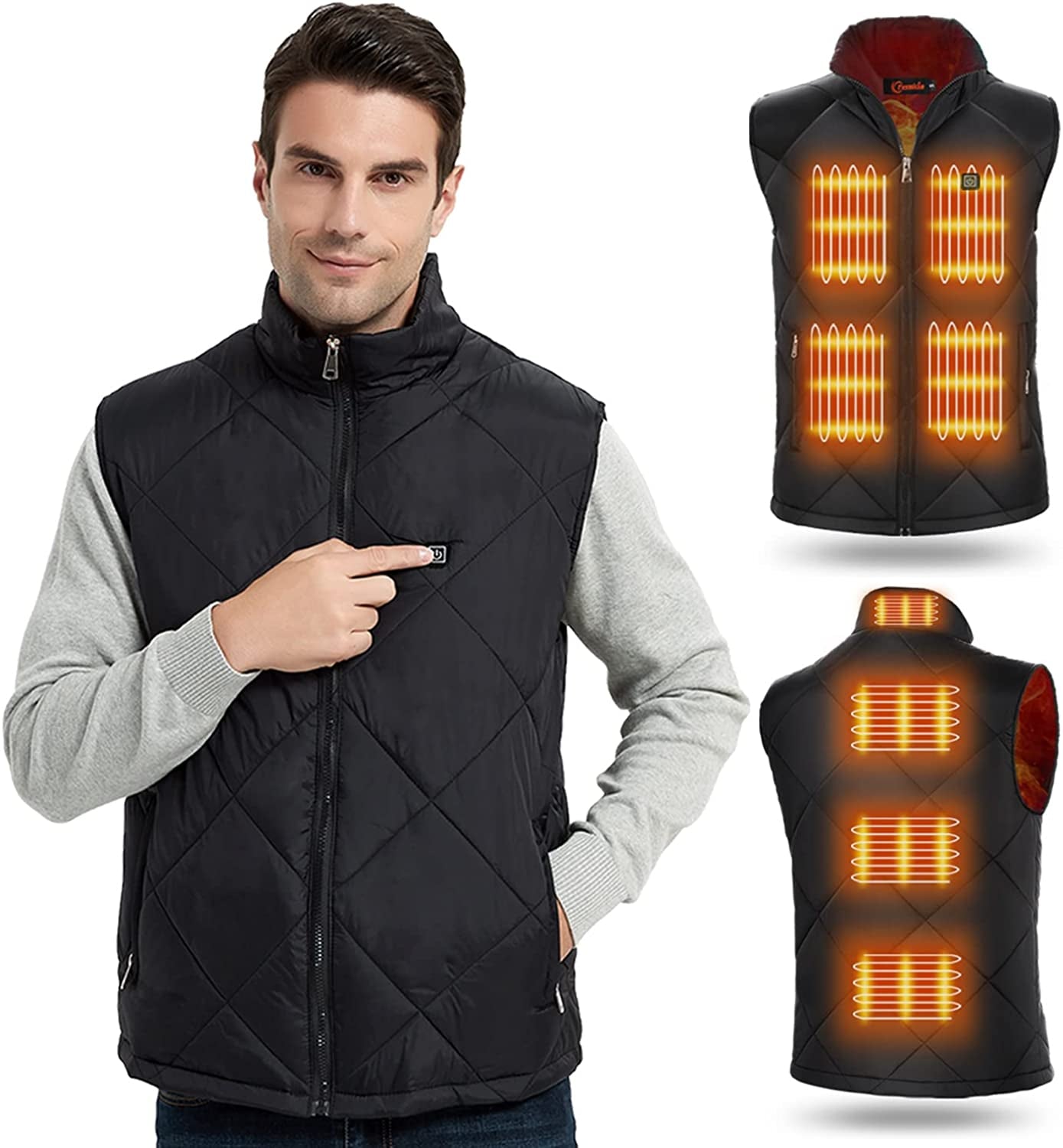 Winter USB Charging Heated Vest for Men and Women – 8 Heated Zones
