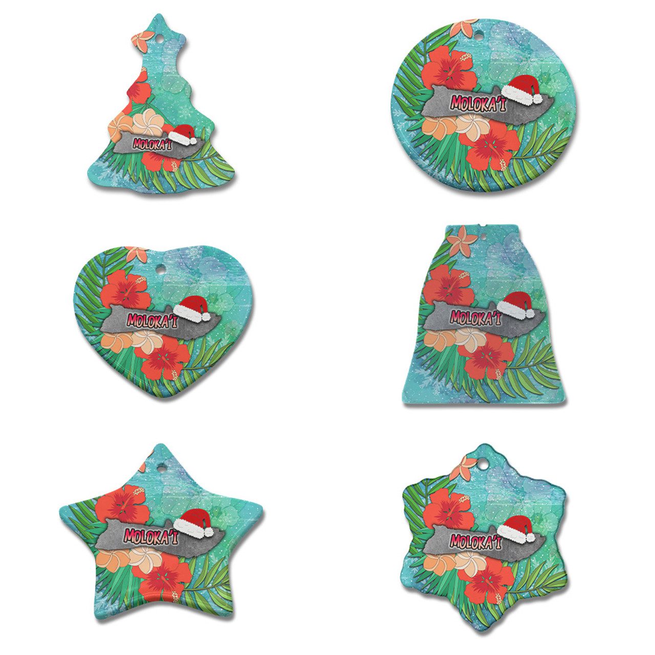 Hawaii Ceramic Ornament Christmas Molokaʻi Islands