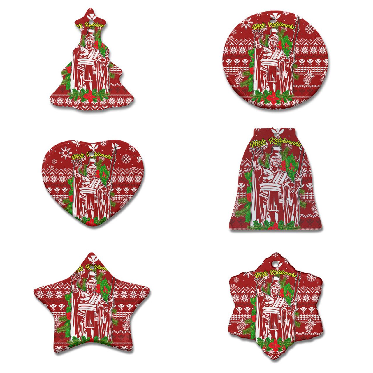 Hawaii Ceramic Ornament Christmas Hawaii King Polynesian Pattern