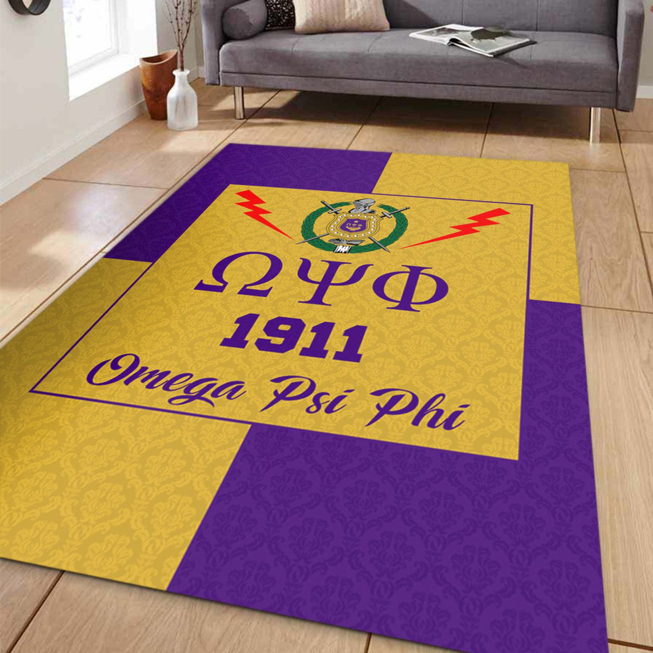 Omega Psi Phi Area Rug Haft Concept Style