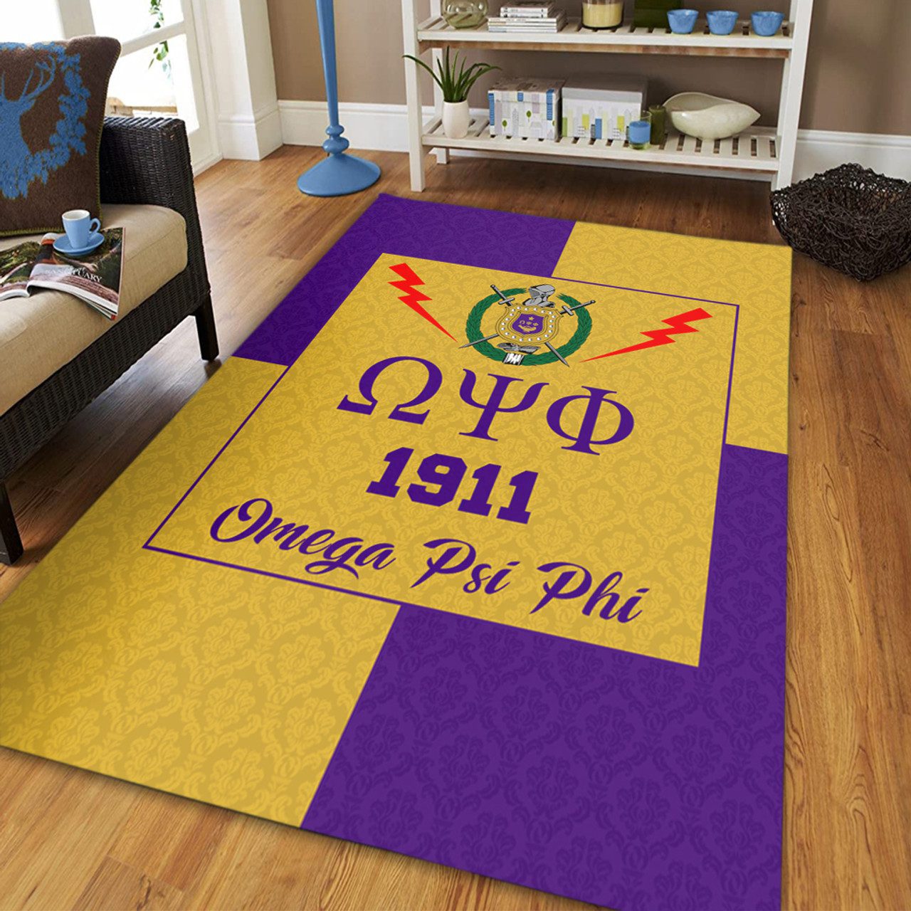 Omega Psi Phi Area Rug Haft Concept Style