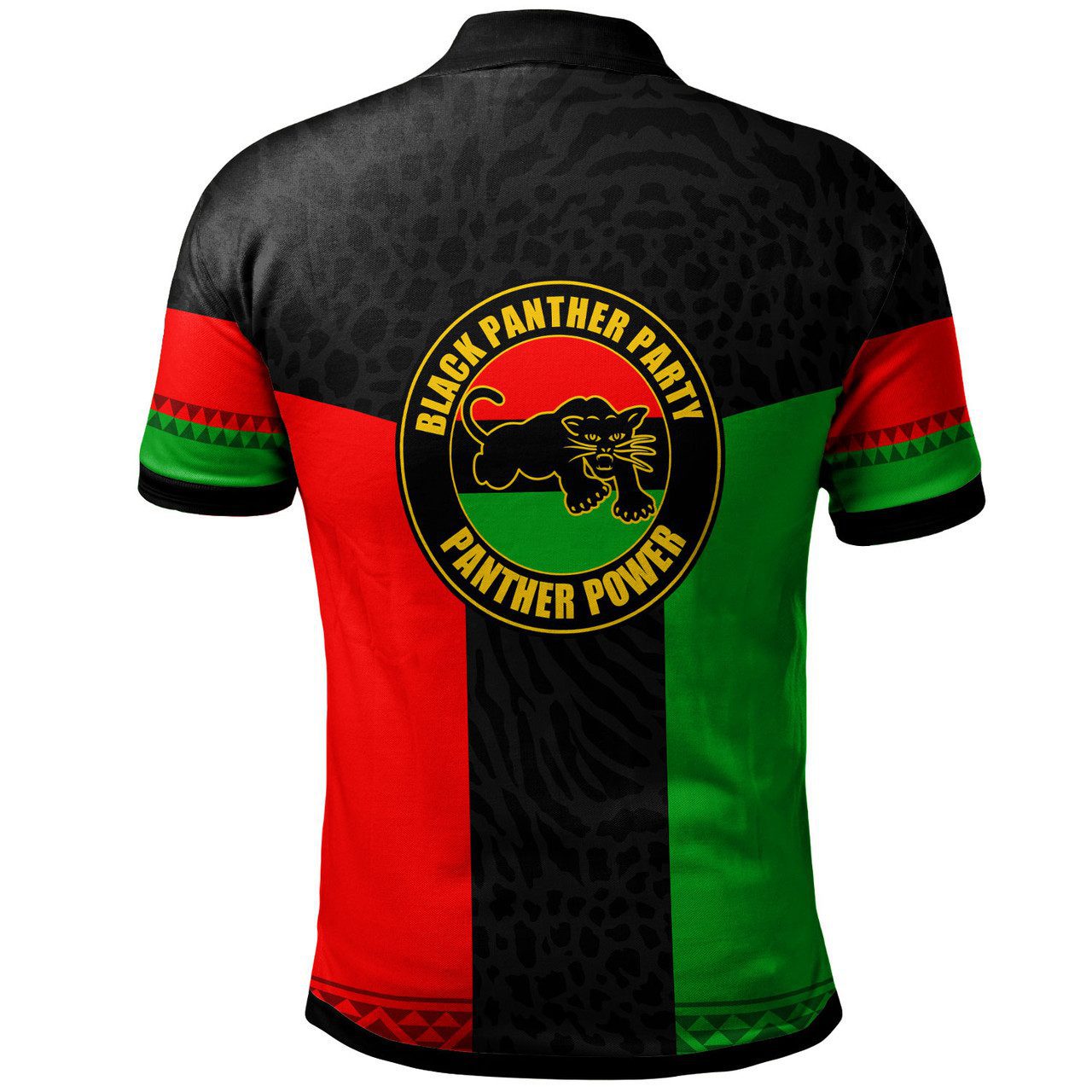African Polo Shirt – Africa African Flag With Panther Power Polo Shirt