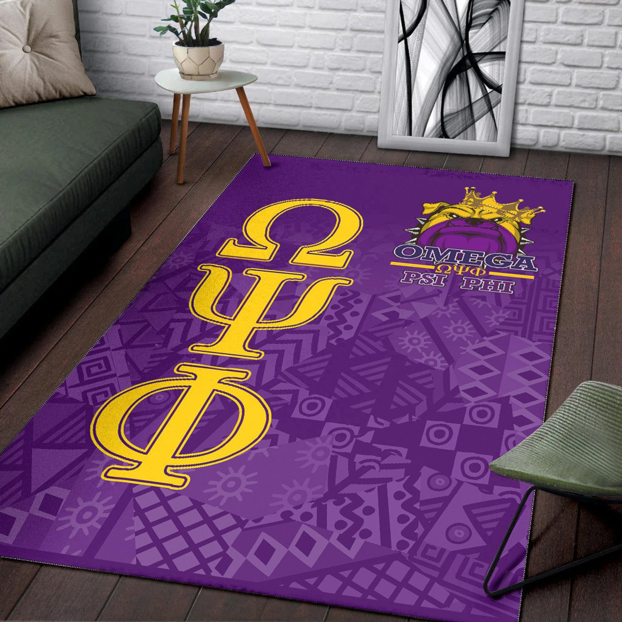 Omega Psi Phi Area Rug – Fraternity Black Roots Area Rug