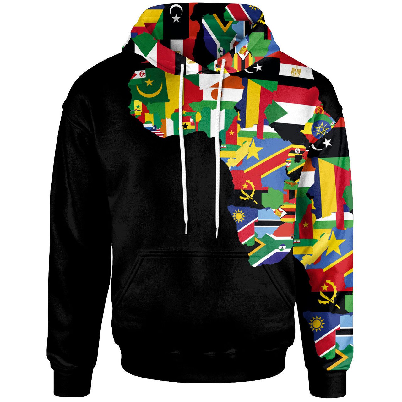 African Hoodie – African Map Flag Hoodie