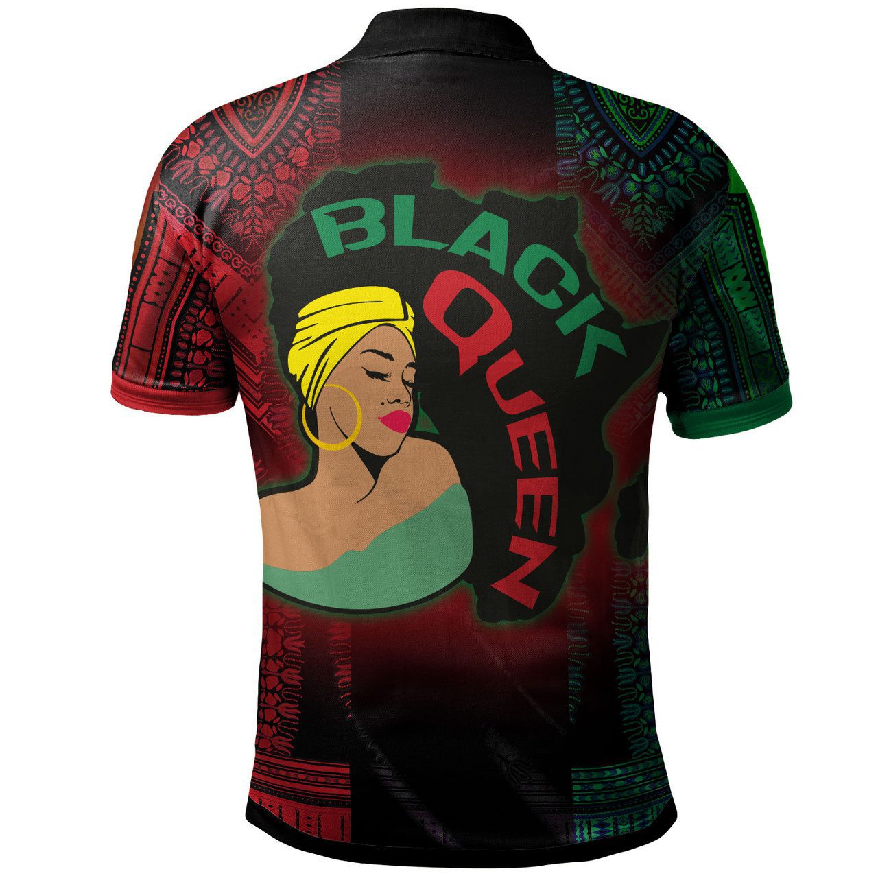 African Woman Polo Shirt – Custom Black Queen Dashiki Patterns Polo Shirt