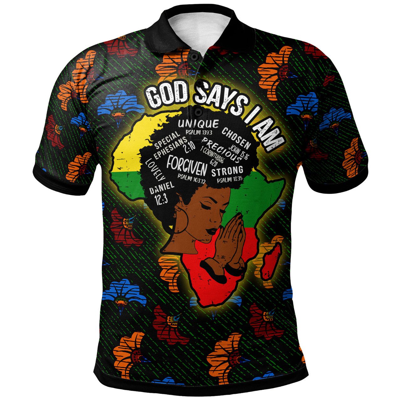 African Woman Polo Shirt – Custom GOD SAYS I AM Polo Shirt