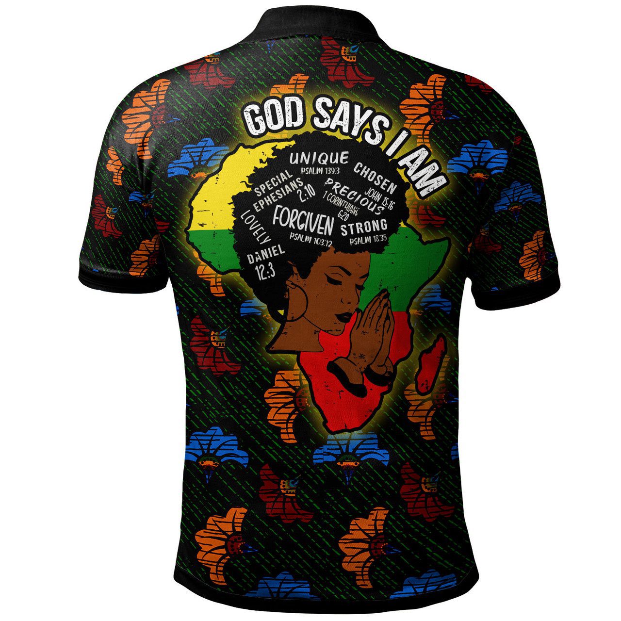 African Woman Polo Shirt – Custom GOD SAYS I AM Polo Shirt