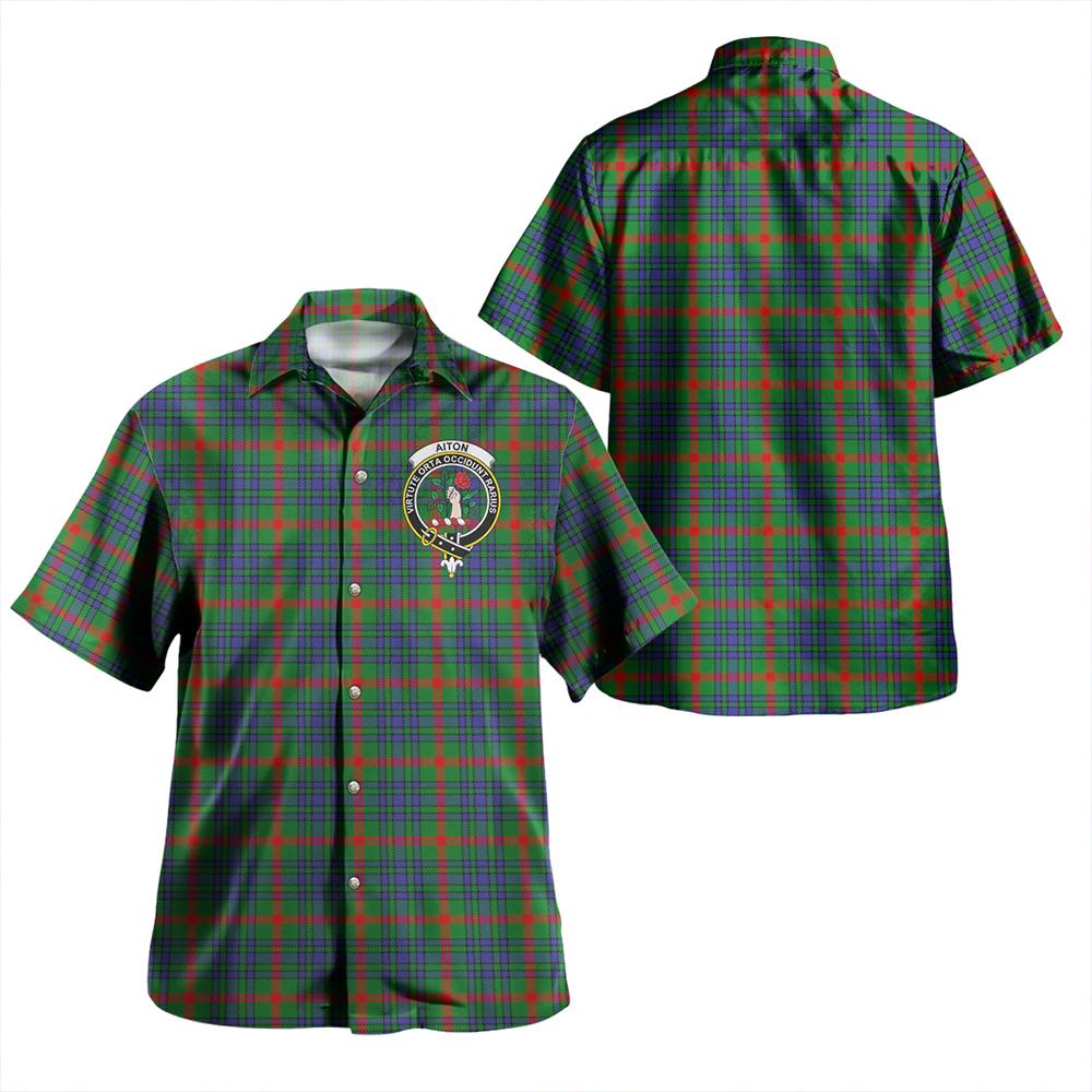 Aiton Tartan Classic Crest Aloha Shirt