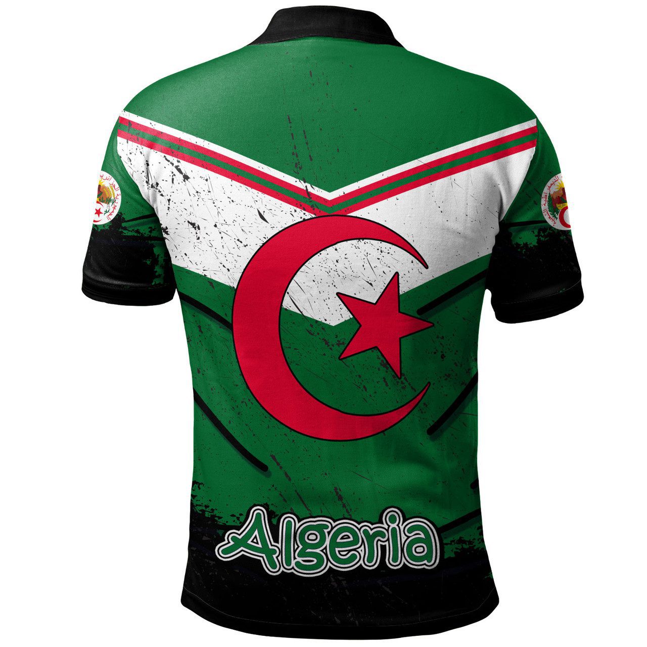 Algeria Polo Shirt – Custom Algeria Vintage Grunge Style Polo Shirt