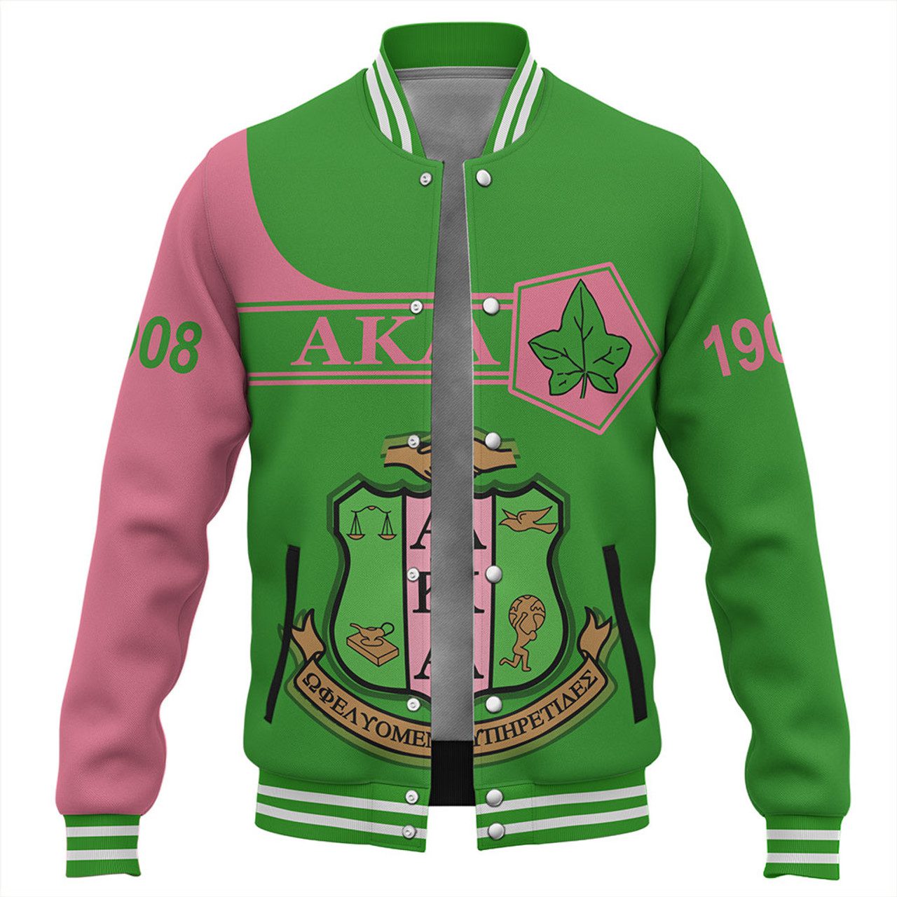 Alpha Kappa Alpha Baseball Jacket Custom Simple Style