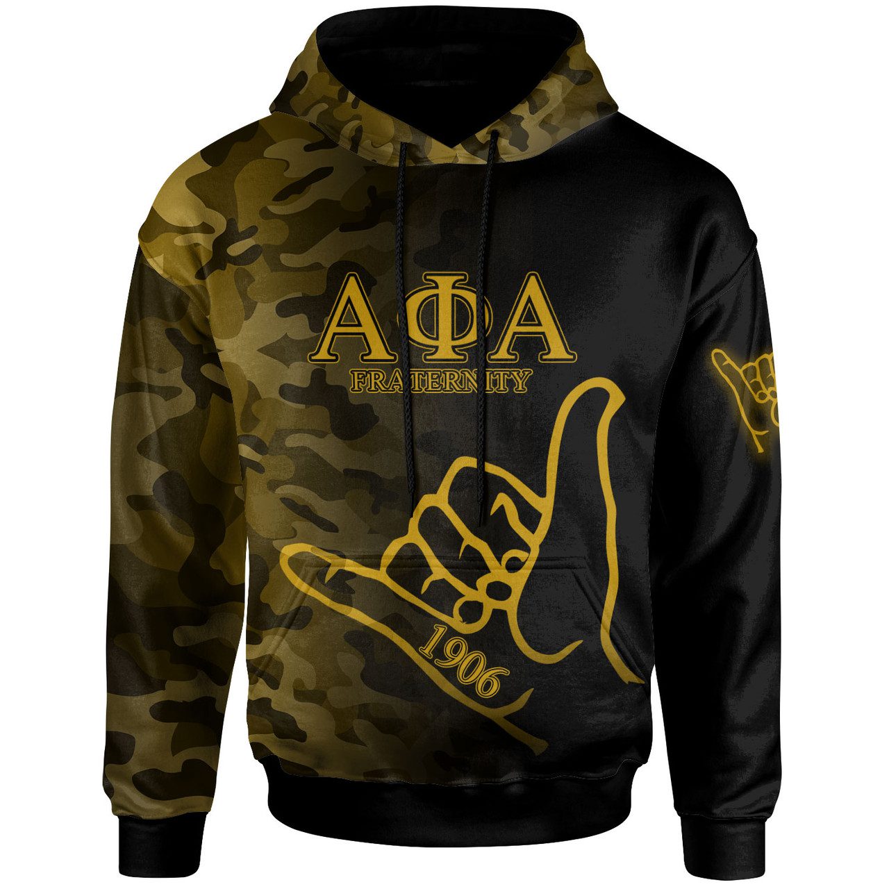 Alpha Phi Alpha Hoodie – Custom Fraternity Hand Gesture Camouflage Patterns Hoodie