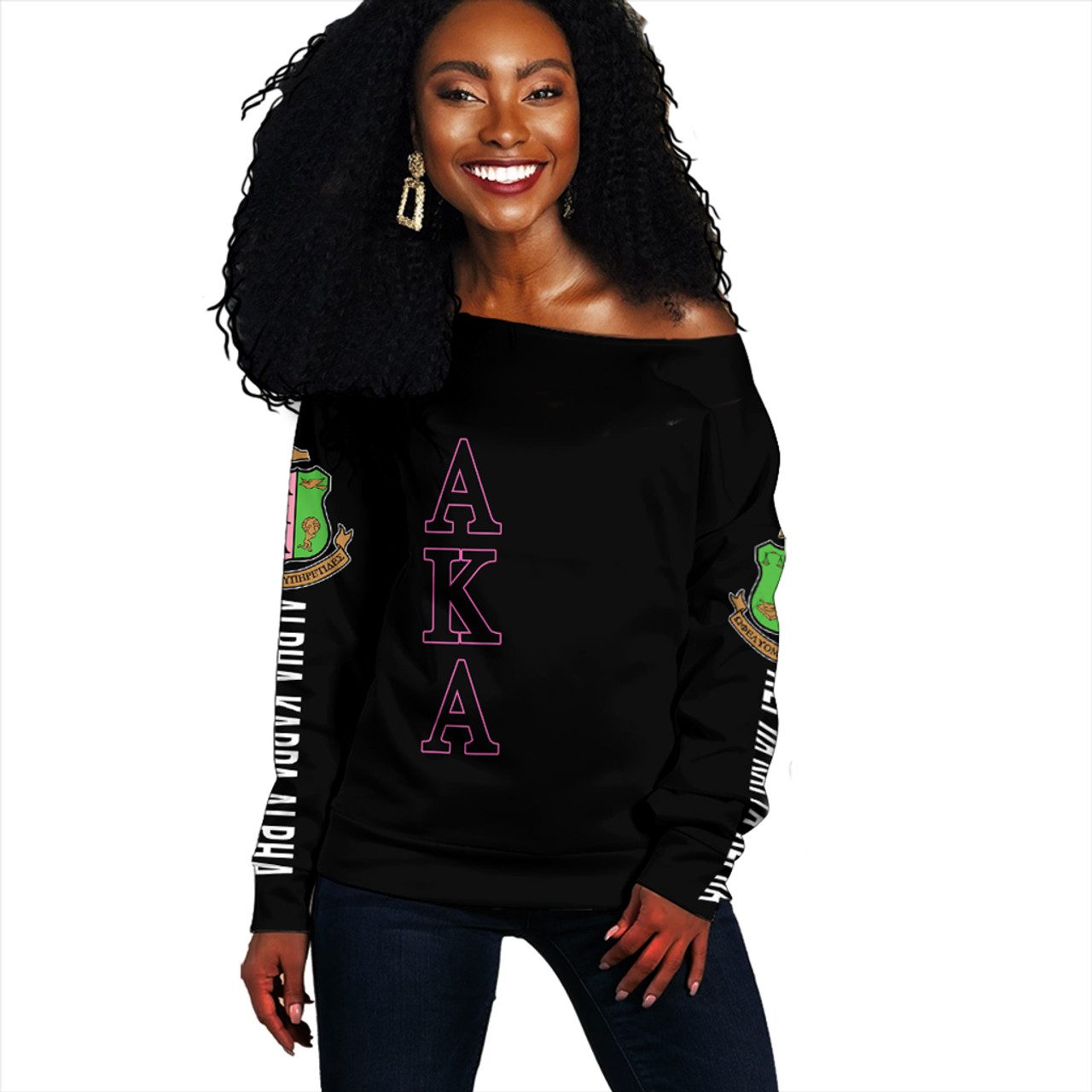 Alpha Kappa Alpha Off Shoulder Sweatshirt Phenomenal