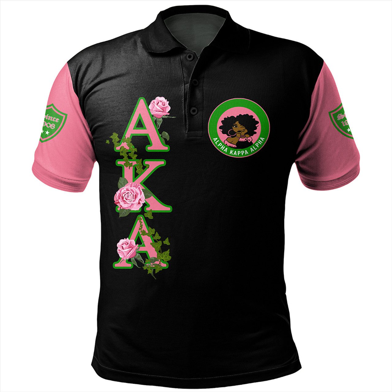 Alpha Kappa Alpha Polo Shirt Pink Rose
