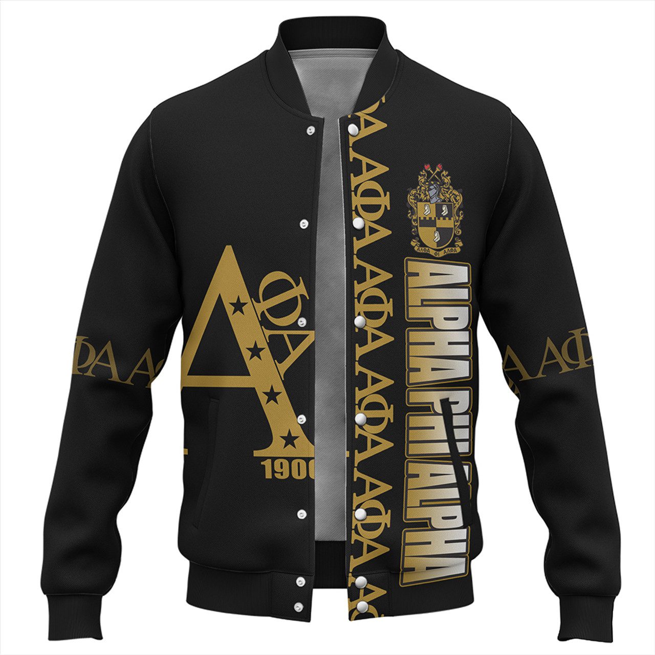 Alpha Phi Alpha Baseball Jacket Black APA Style