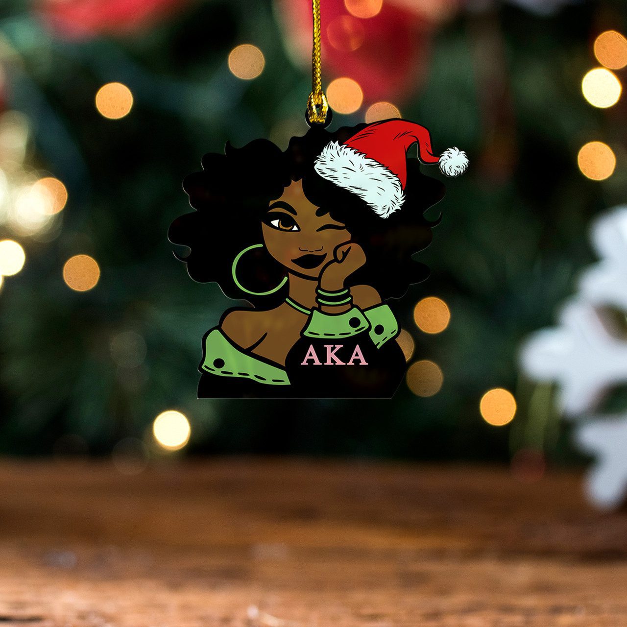 Alpha Kappa Alpha Acrylic Ornament Pretty Girl Queen
