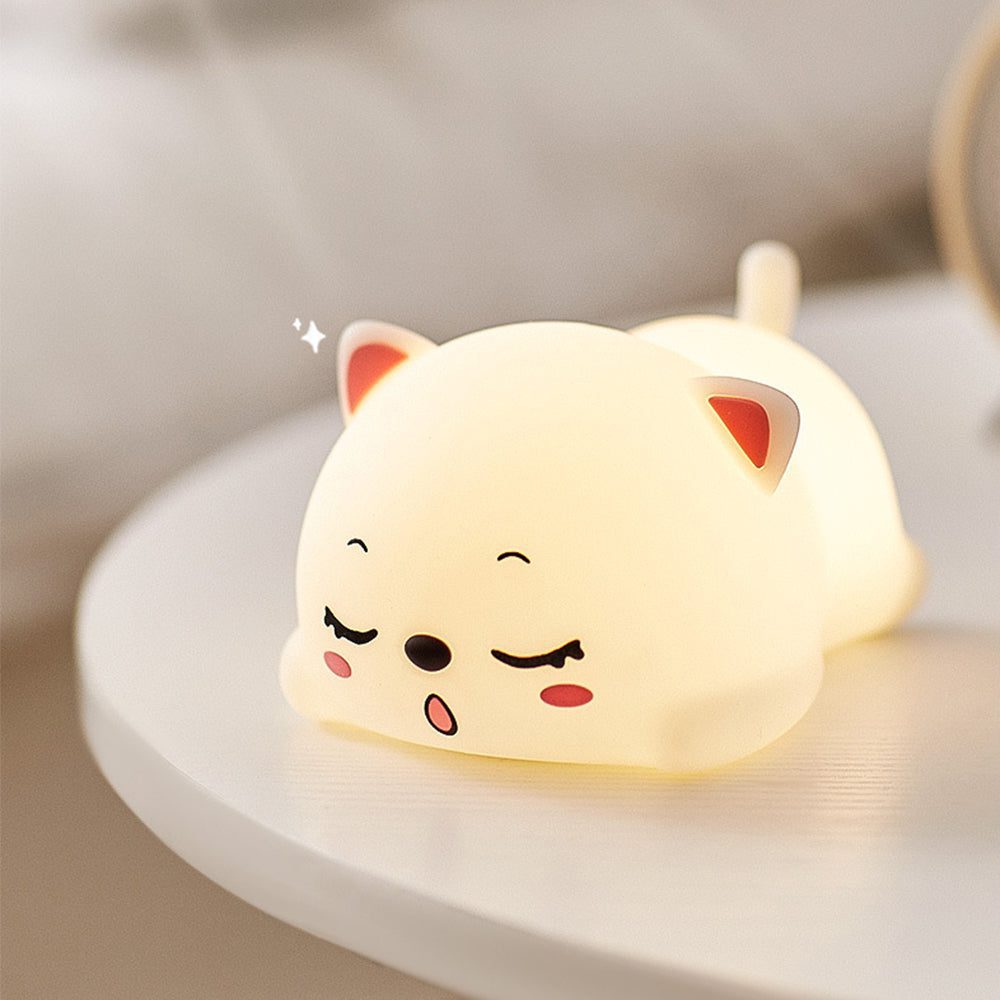 Touch Bedside Lamp Table Night Light Silicone Kids -Cat
