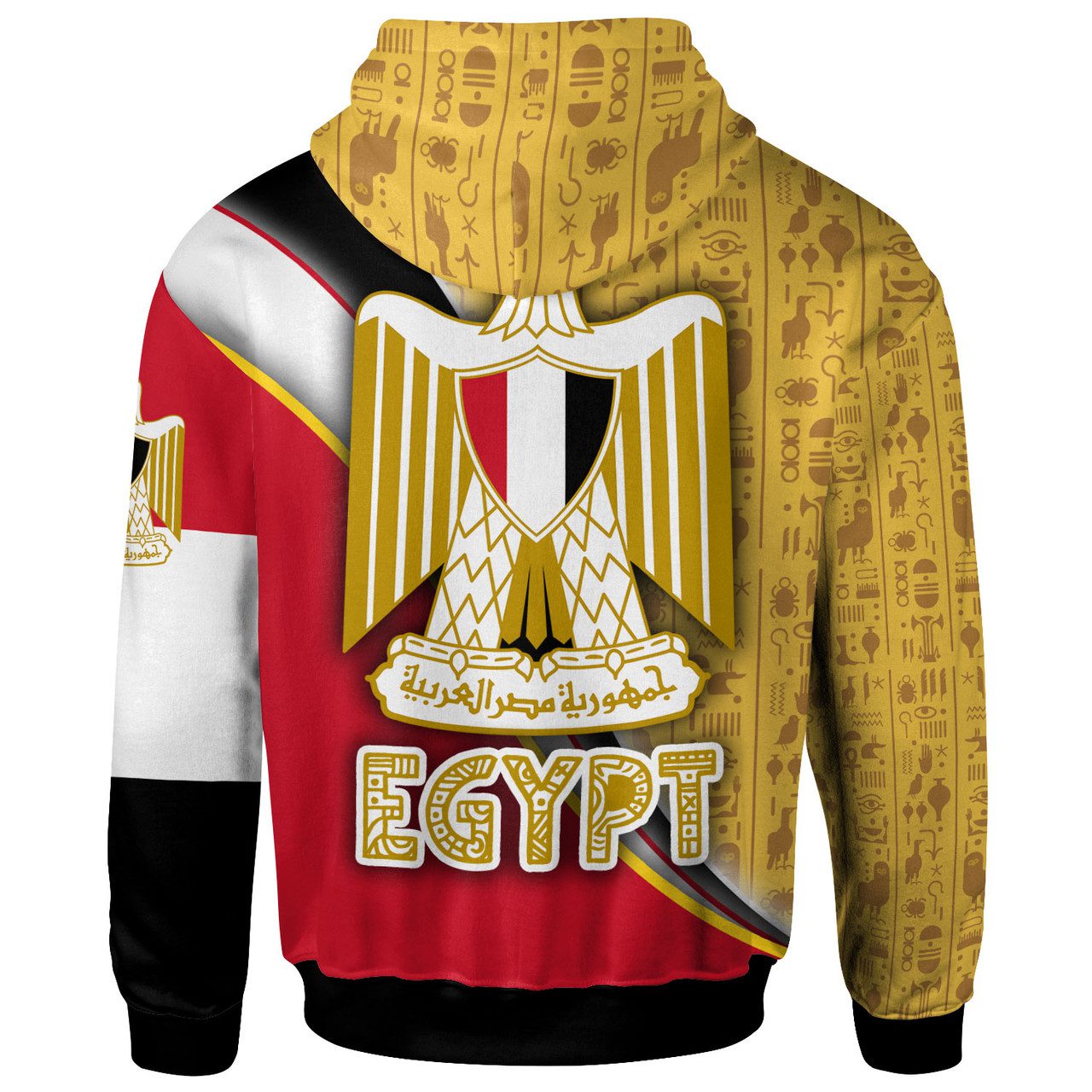 Egypt Hoodie – Custom Flag With Egyptian Hieroglyphics Hoodie