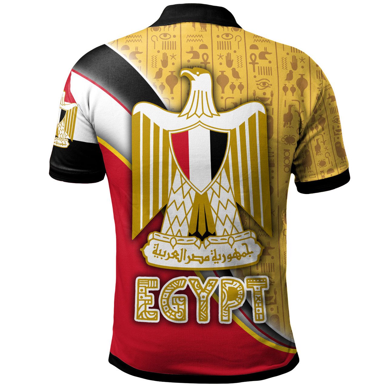 Egypt Polo Shirt – Custom Flag With Egyptian Hieroglyphics Polo Shirt