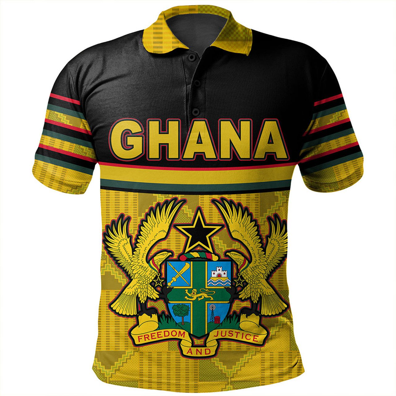 Ghana Polo Shirt Freedom And Justice