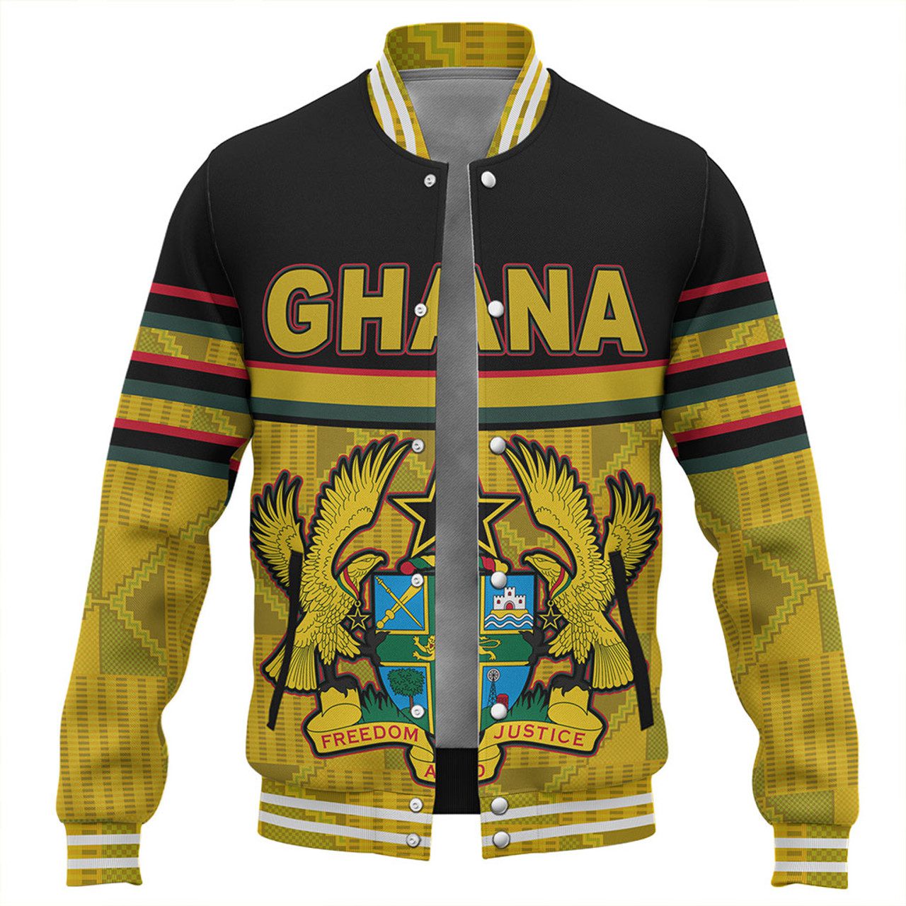 Ghana Baseball Jacket Freedom And Justice