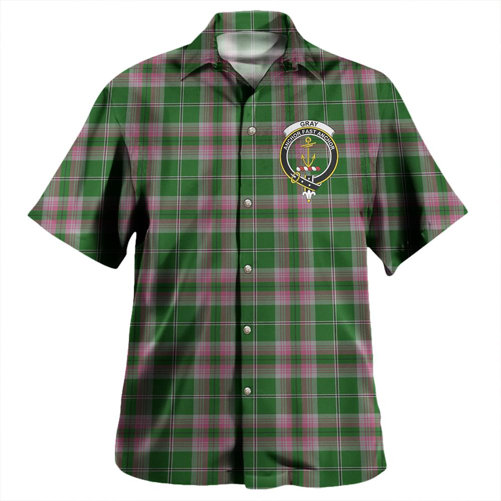 Gray Tartan Classic Crest Aloha Shirt
