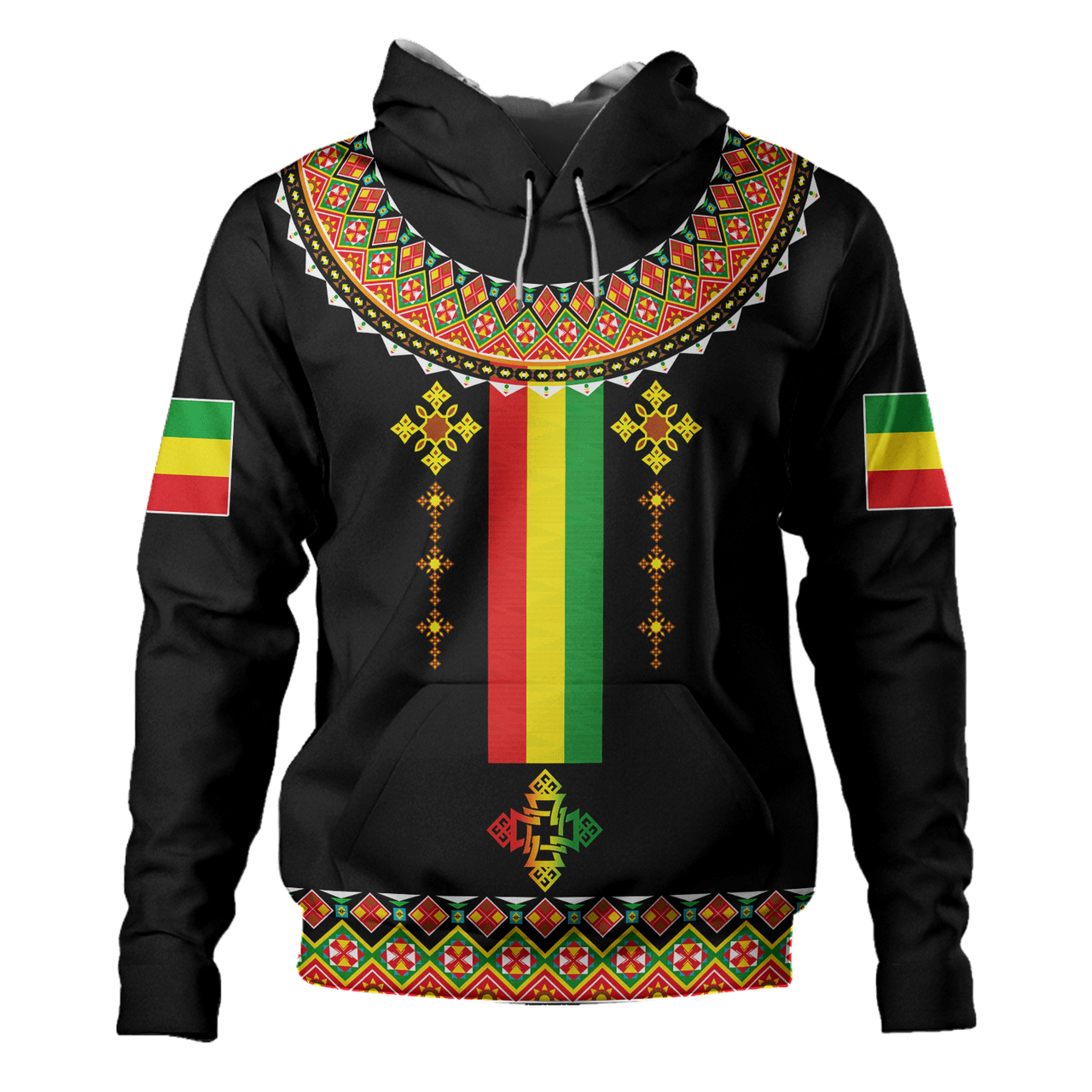 Ethiopia Hoodie Cross Africa Pattern