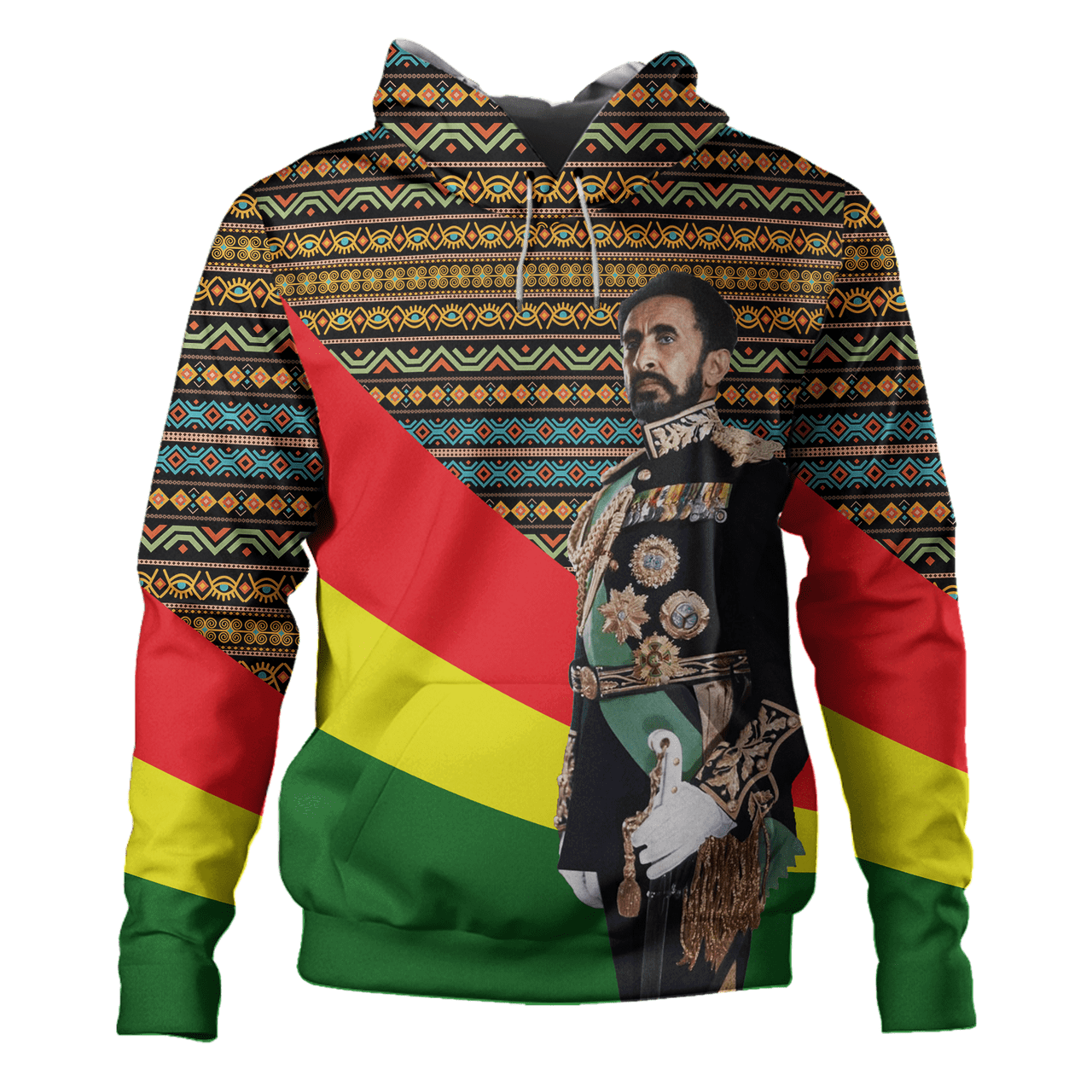 Ethiopia Hoodie Adinkra Rastafarian King Reggae