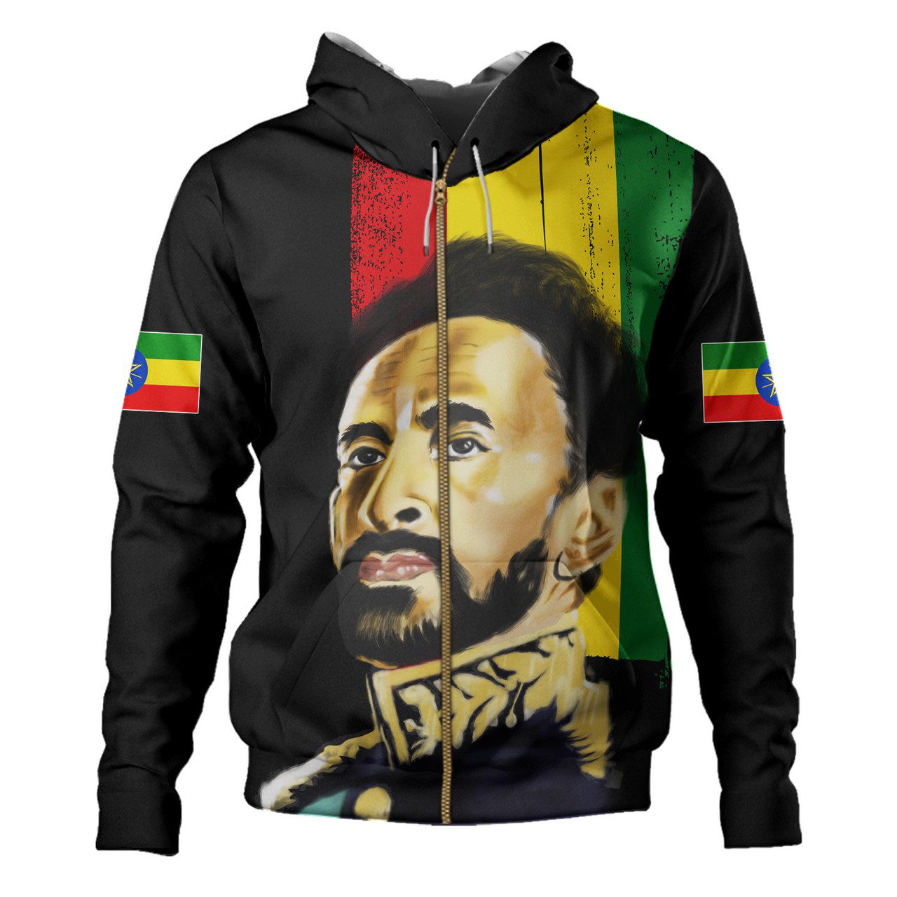 Ethiopia Hoodie Haile Selassie Flag