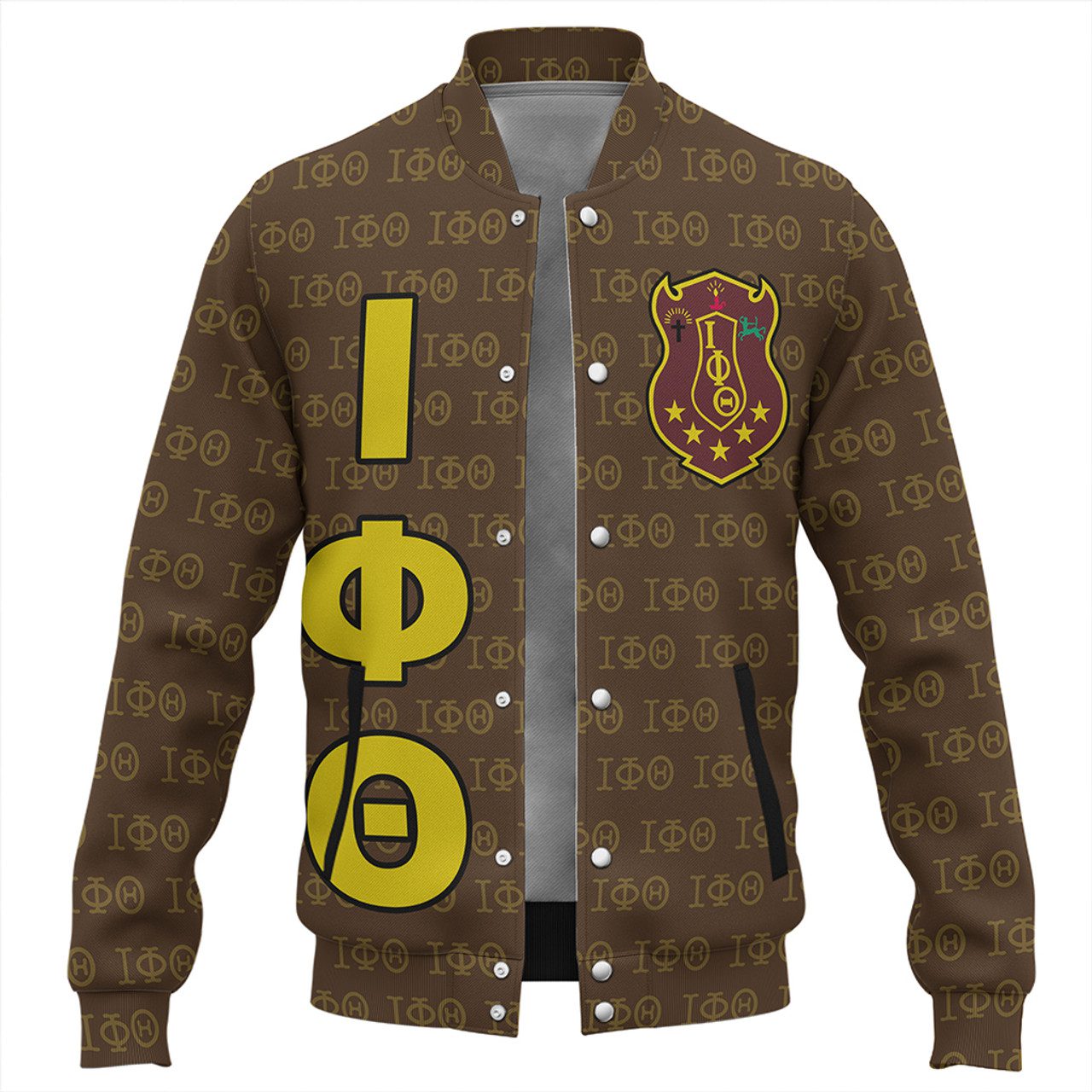 Iota Phi Theta Baseball Jacket Monogram Patterns