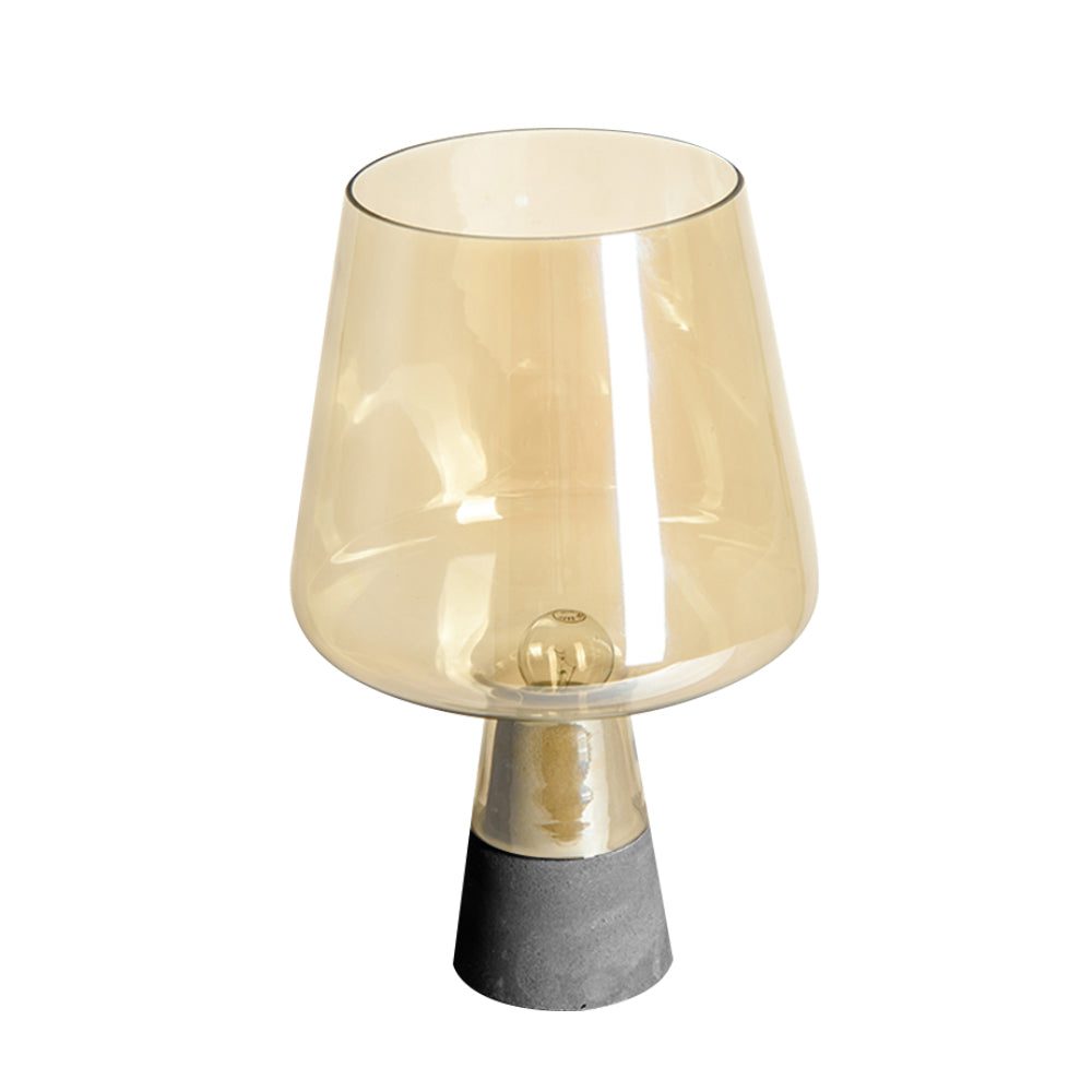 Candle Glass Table Lamp Amber + Grey