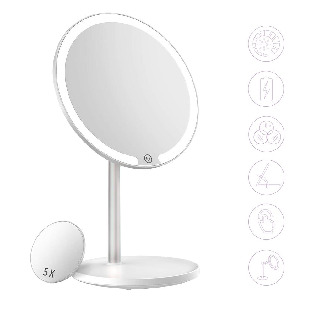 LED Makeup Cosmetic Mirror Magnifying Light – White