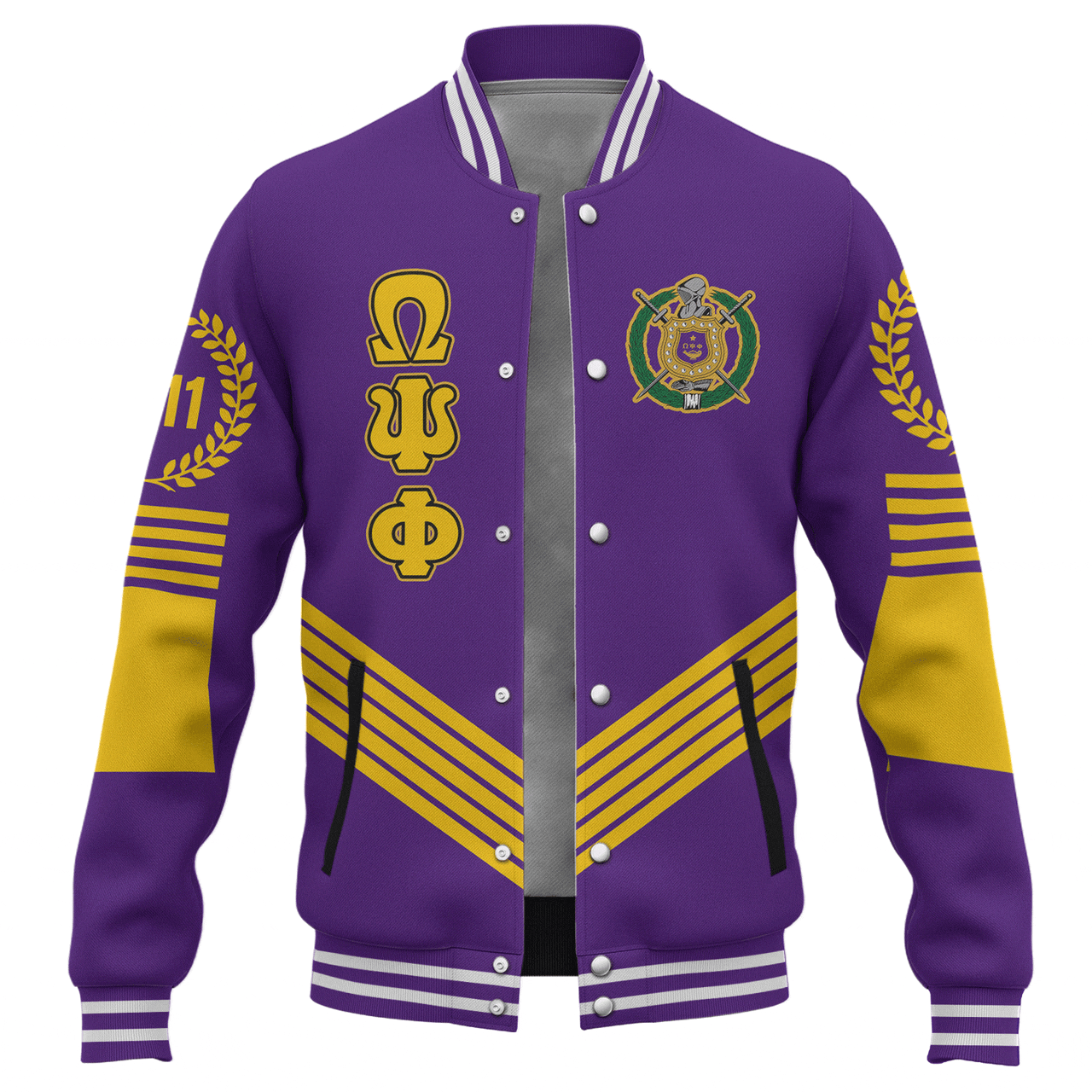 Omega Psi Phi Baseball Jacket Crest Greek Life